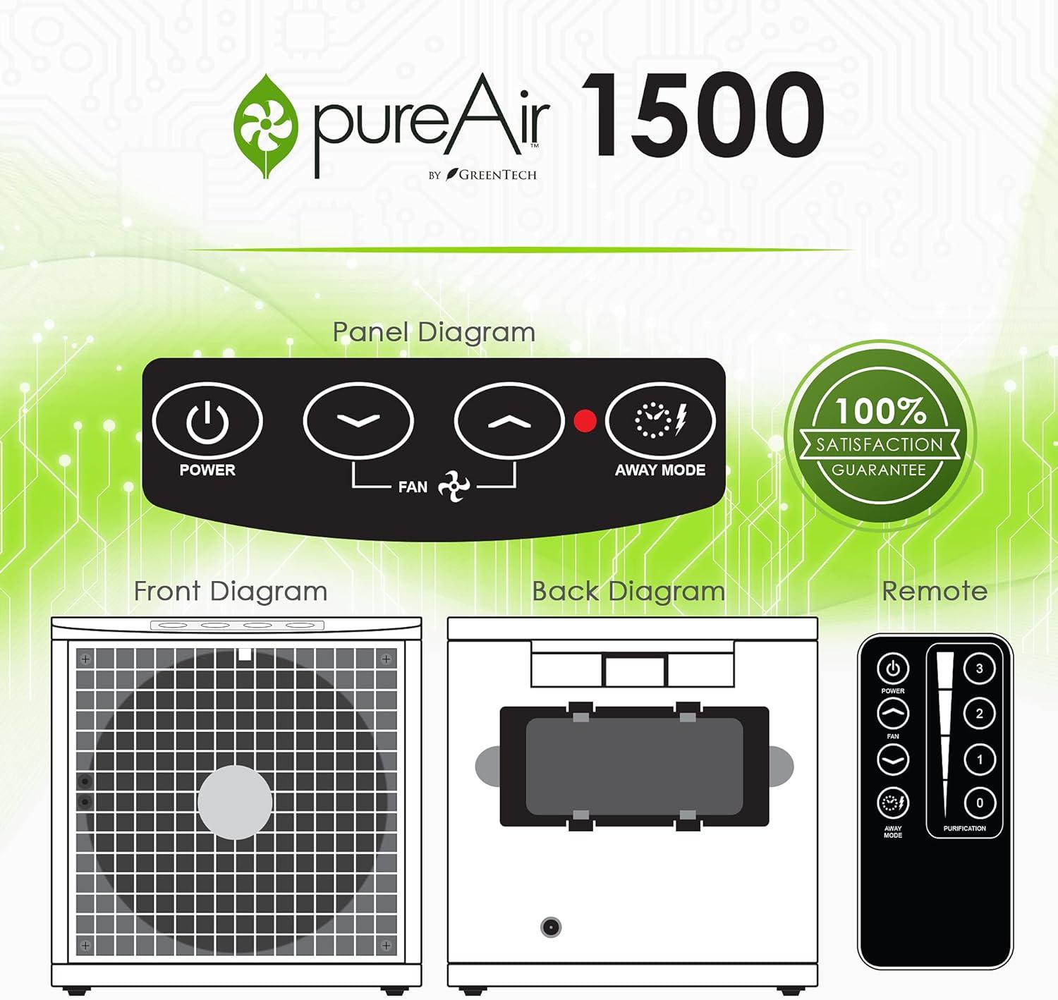 Black Table-Top Ionic HEPA Air Purifier with Remote