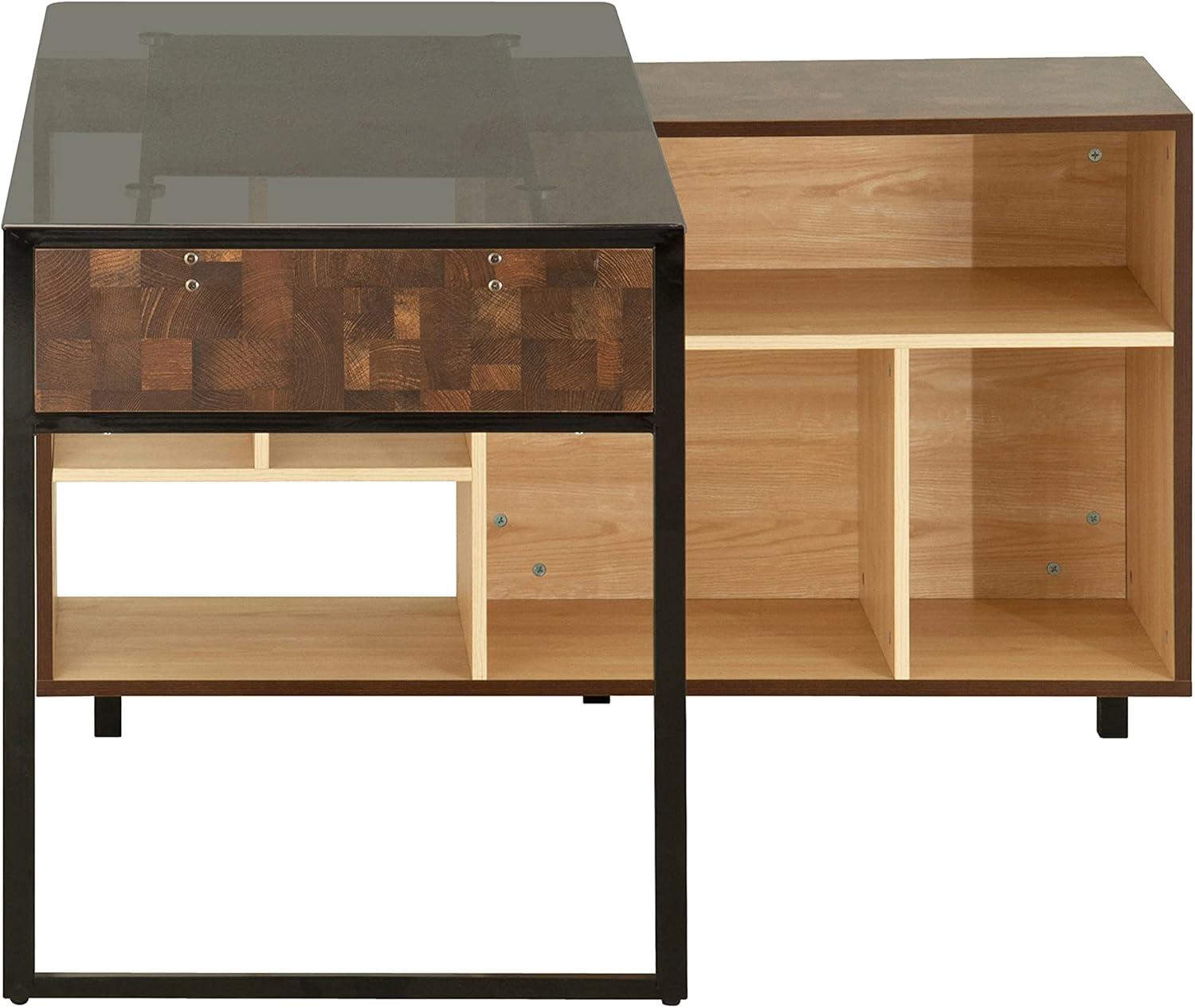 L Shaped Desk Oak - Techni Mobili