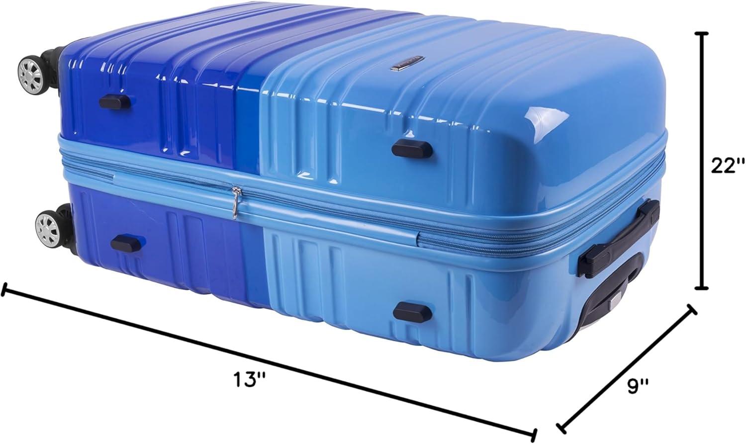 Luggage Expandable Spinner Set, Blue & Sky Blue - 2 Piece