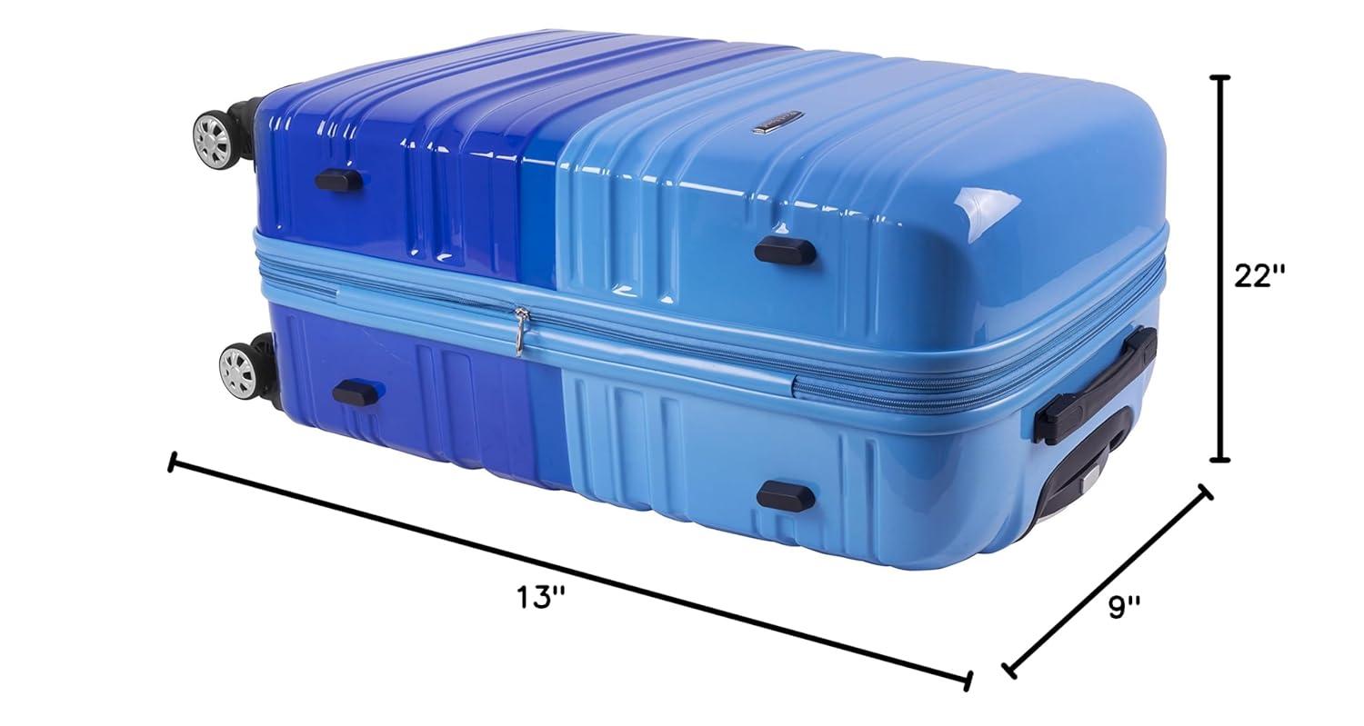 Luggage Expandable Spinner Set, Blue & Sky Blue - 2 Piece