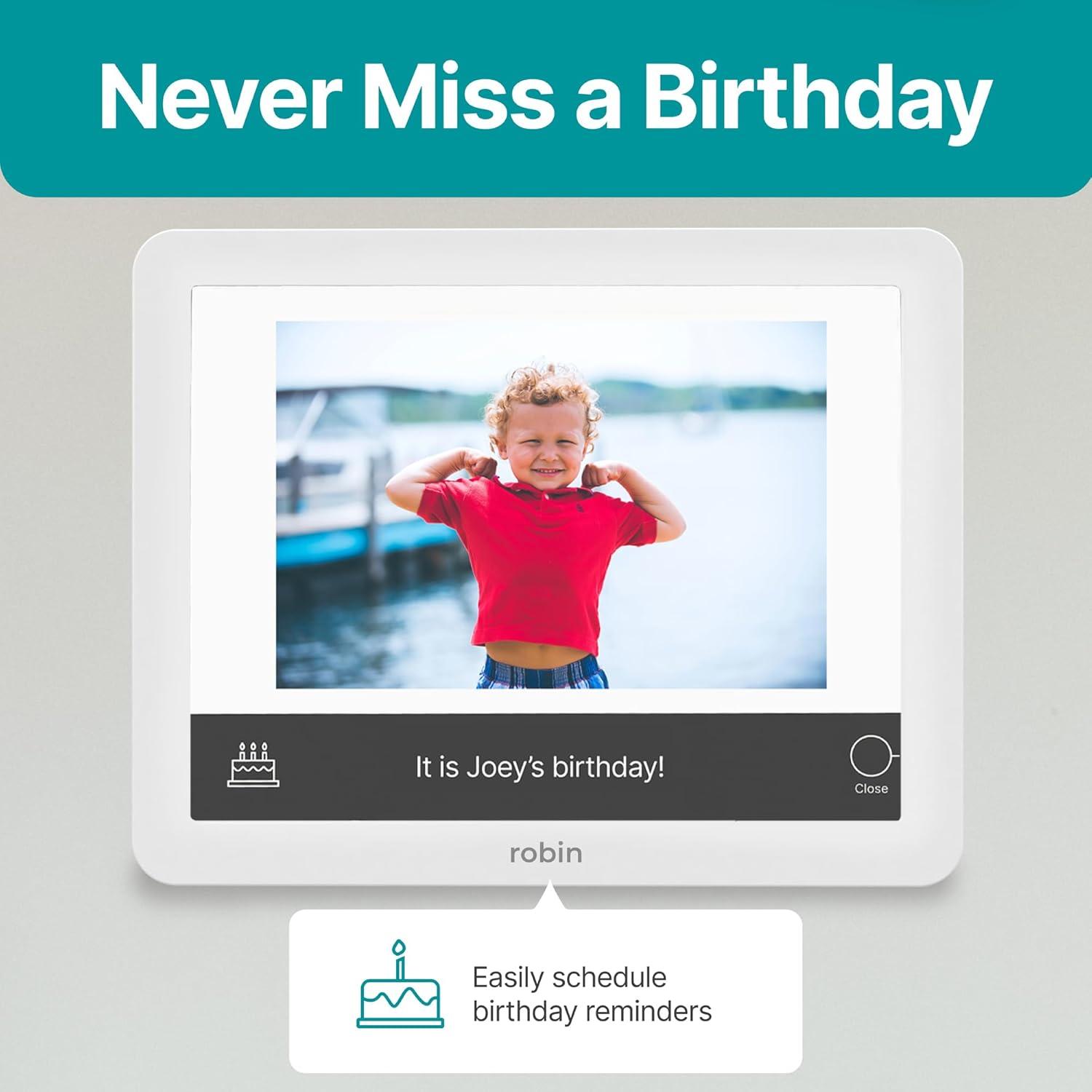 White 12" Digital Calendar Clock with Large Display