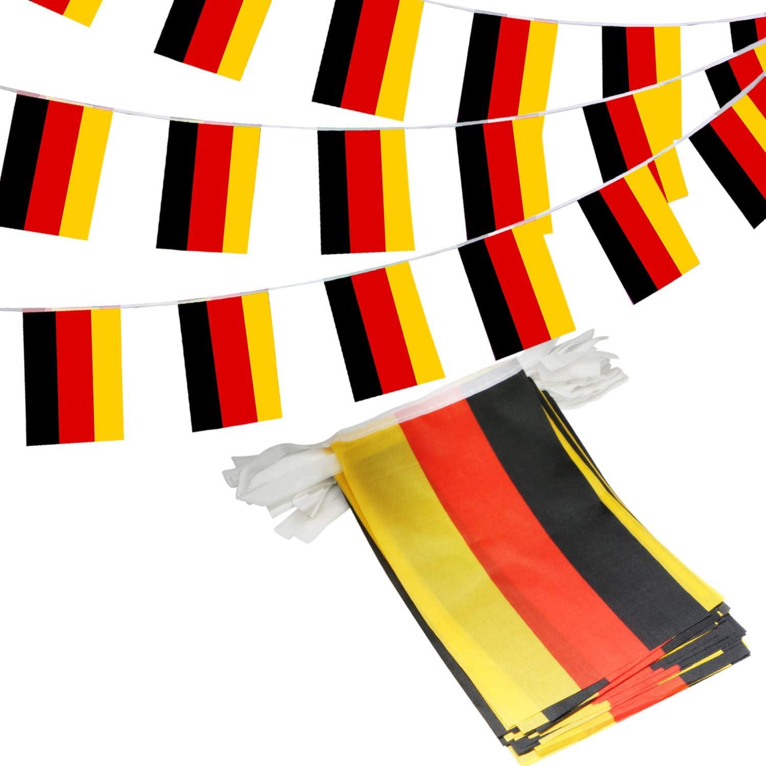 Anley Germany String Flag Pennant Flags, Patriotic Events 3rd of October German Unity Day Decoration Sports Bars - 33 Feet 38 Flags