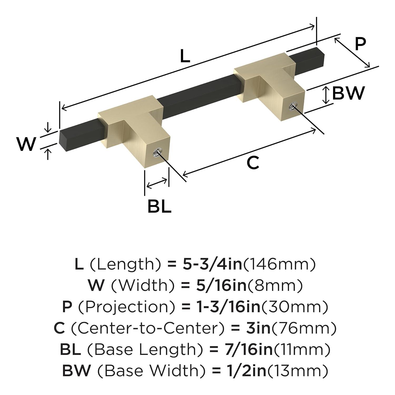 Amerock Urbanite 3 inch (76mm) Center-to-Center