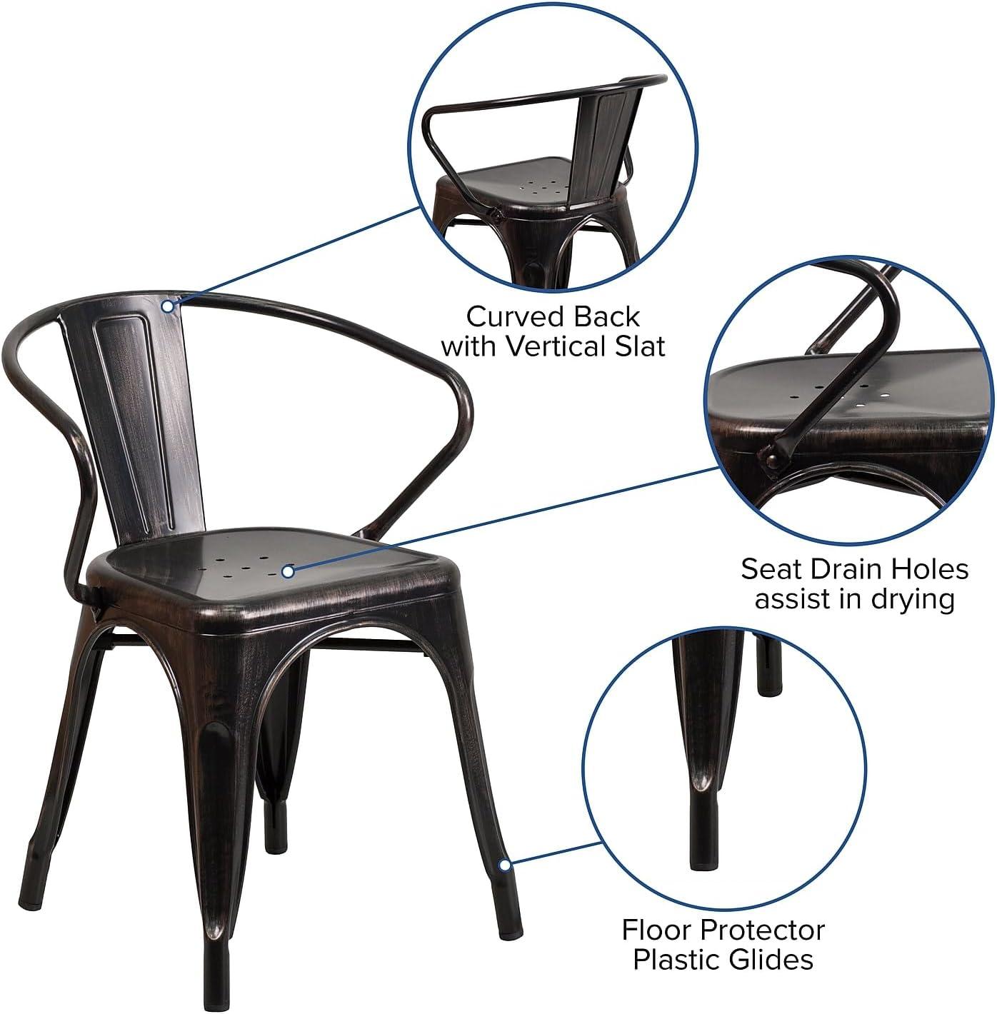 Hucheson Metal Indoor-Outdoor Chair with Arms