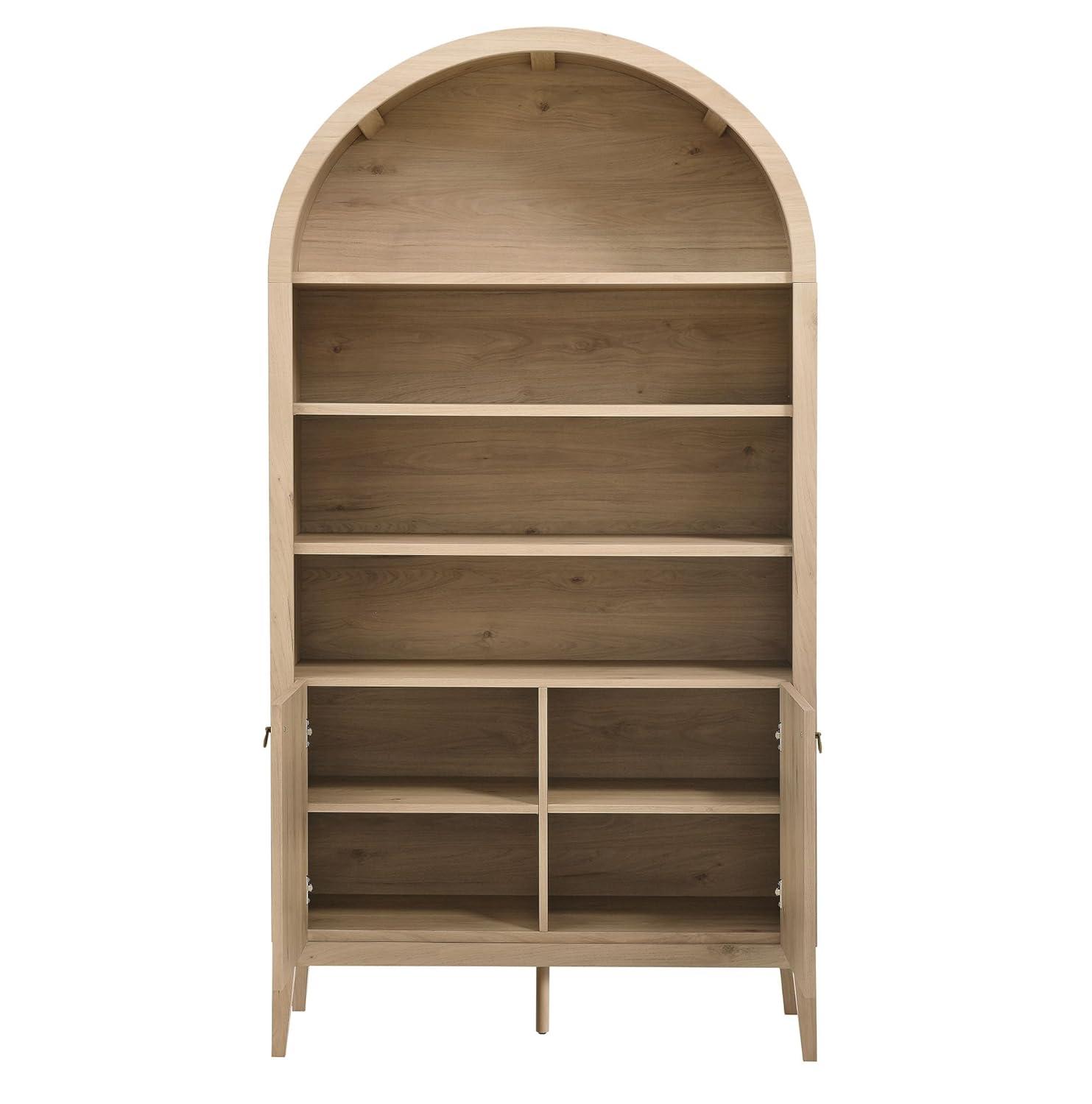 Modway Nolan 74" Tall Arched Storage Display Cabinet Bookshelf