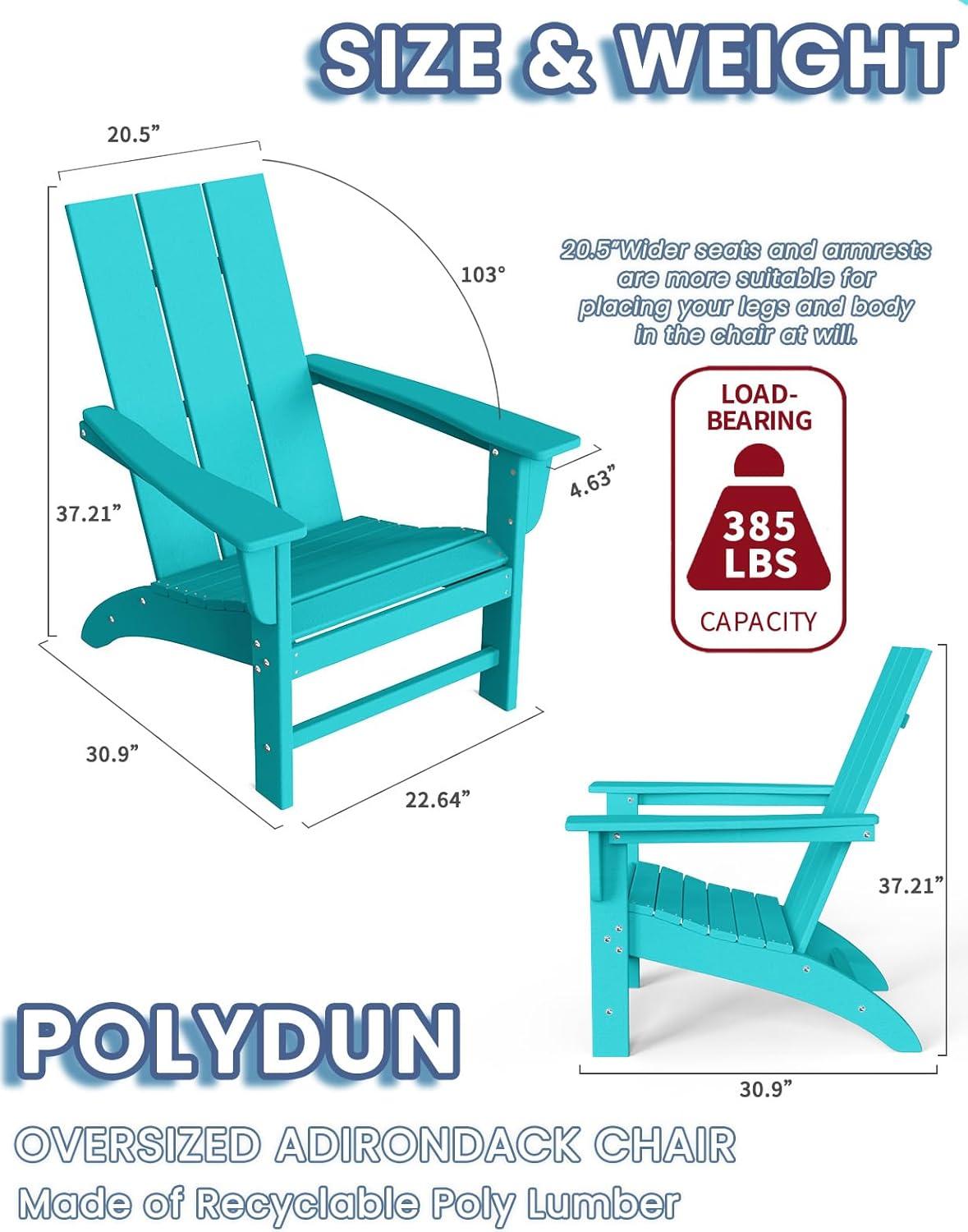 Modern Adirondack High-Density Polyethylene (HDPE) Outdoor Adirondack Chair