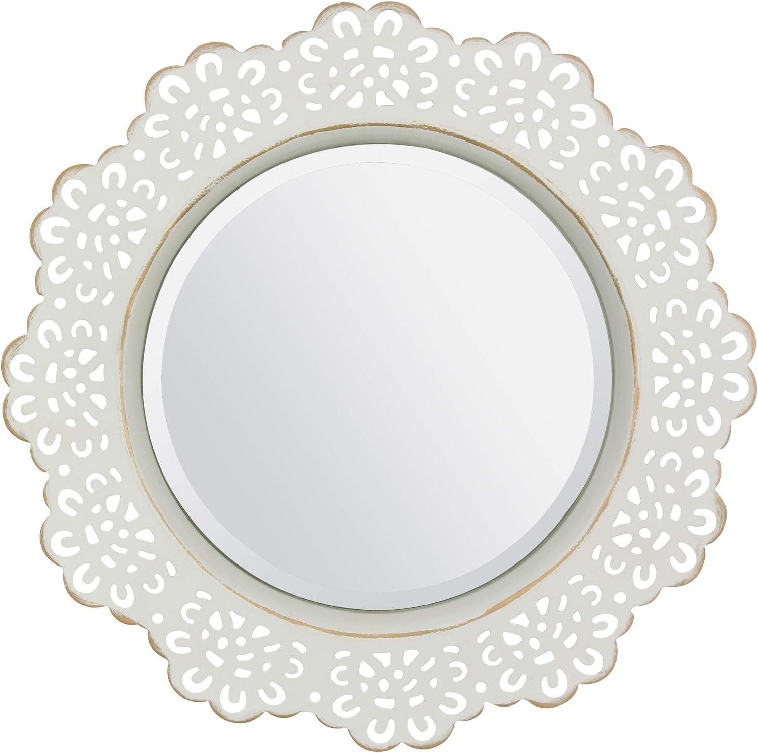 12.5" Decorative Floral Metal Lace Wall Mirror - Stonebriar Collection