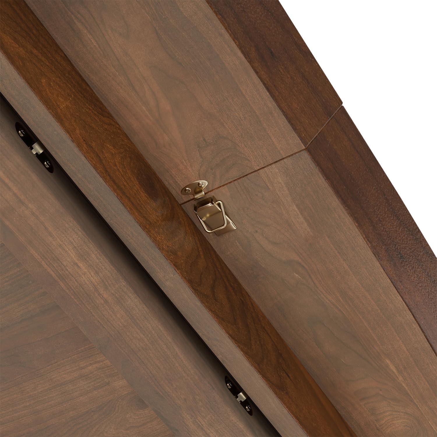 Draper 66-84"W Walnut Extendable Dining Table, Mid-Century Modern Style