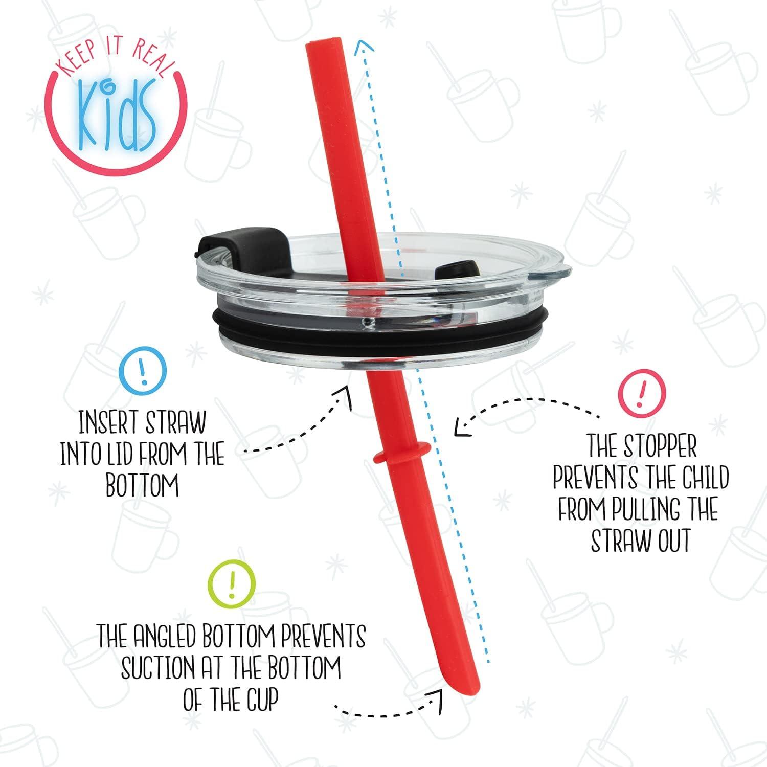 Stainless Steel Kids Mugs - BPA Free 10 oz Childrens Cup, Coffee Style Mugs for Hot Chocolate, Milk, Set of 2 with Handle, Lid and Straw (Blue / Red)…