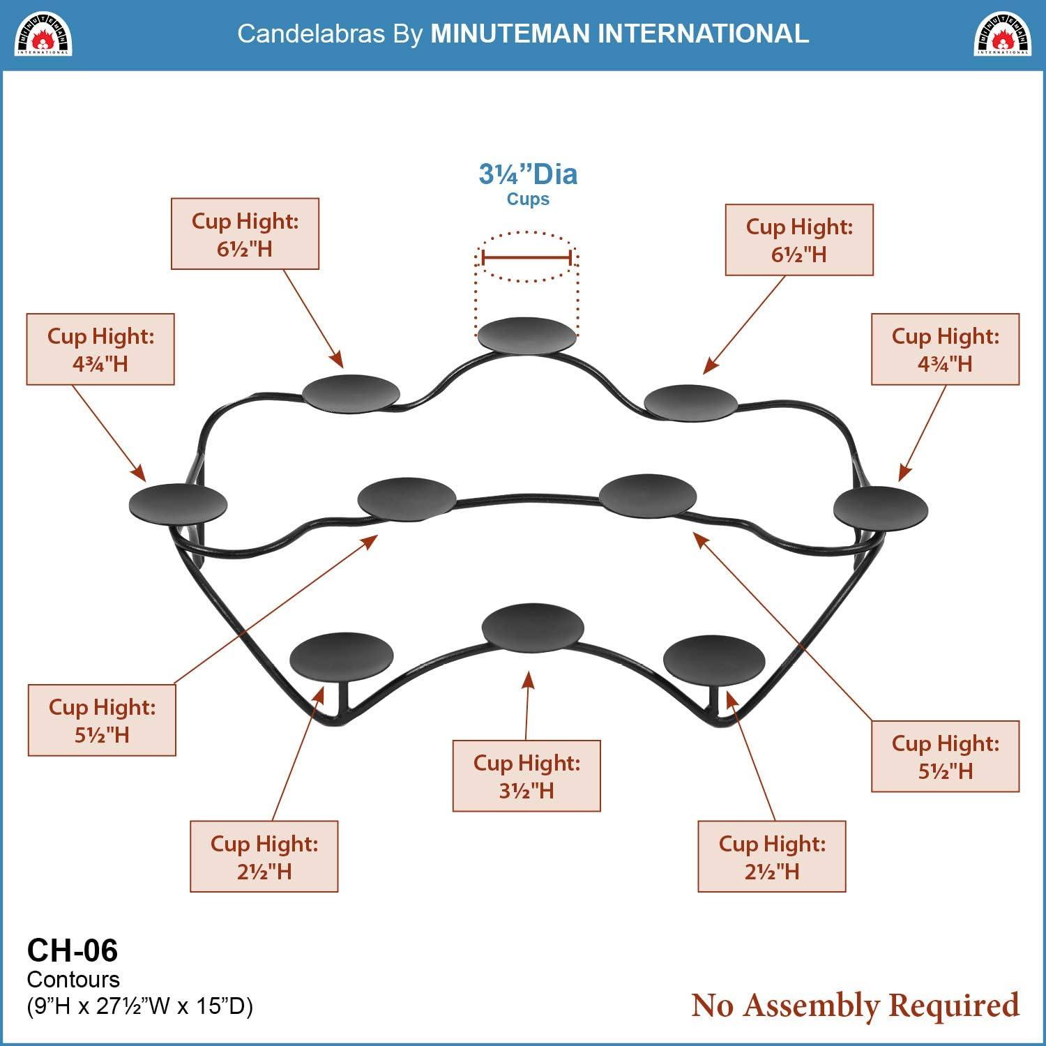 Minuteman International Contours Wrought Iron Hearth Fireplace Candelabra