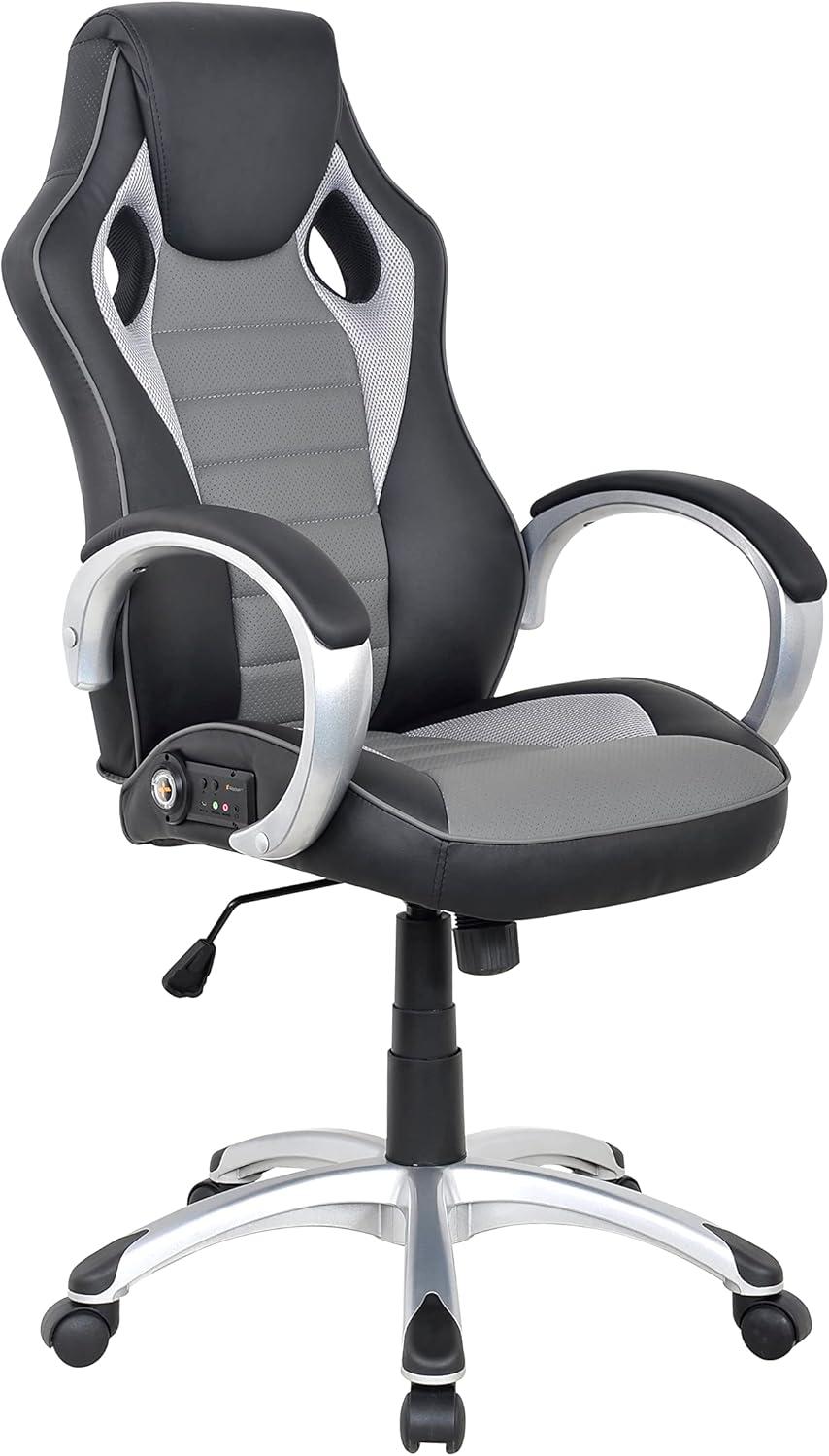 X Rocker Rogue 2.0 Bluetooth PC Chair, Gray, 25.6 x 23.62 x 43.5