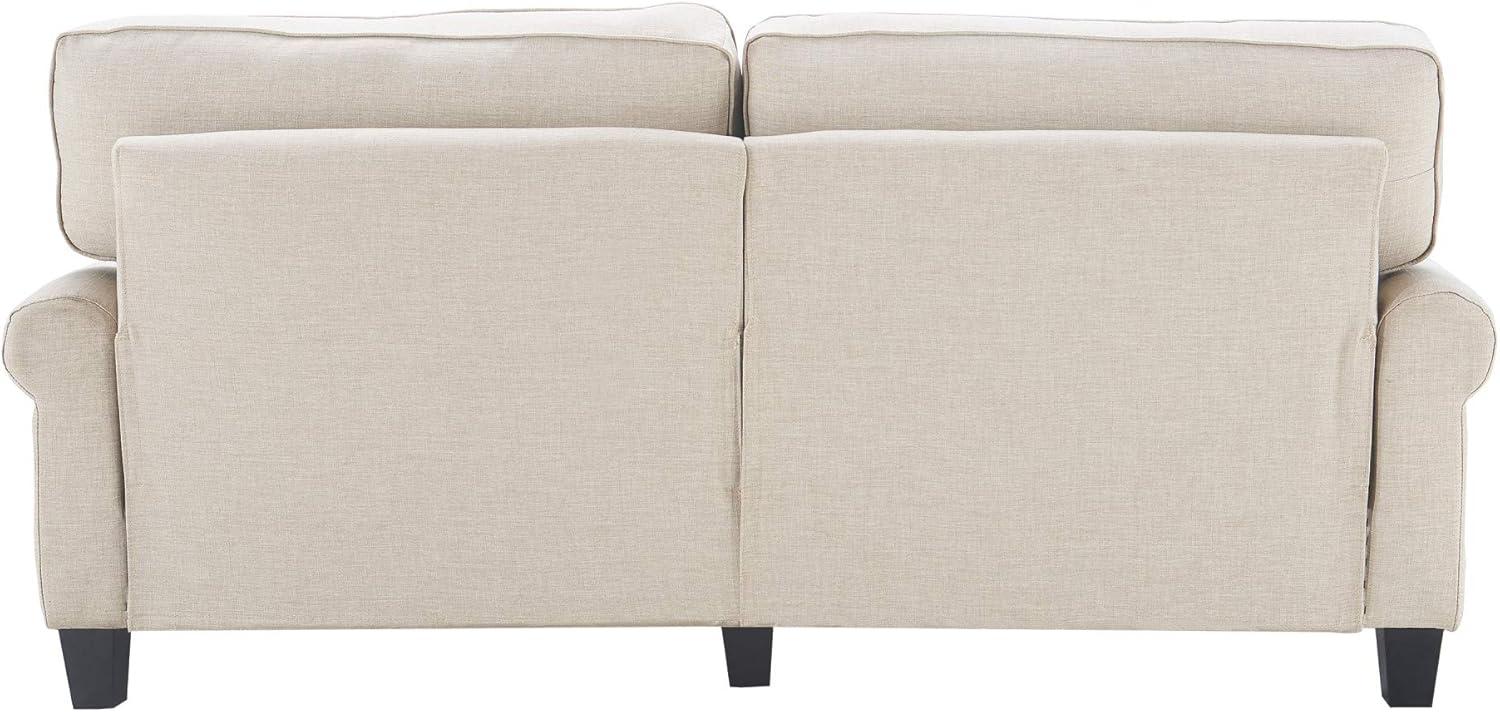 Serta Copenhagen 78" Sofa Couch for Two People with Pillowed Back Cushions and Rounded Arms