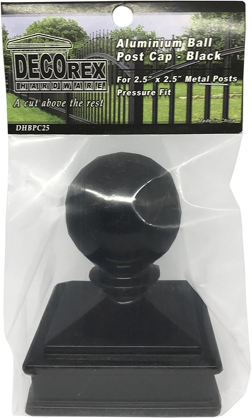 Black Aluminum 2.5" x 2.5" Ball Top Post Cap