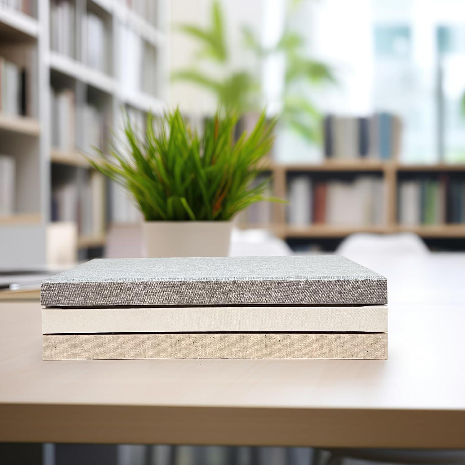 Decorative Book Set | Set of 3 Real Linen Covered Book Set | Extra Large Books | Coffee Table Decor | Shelves Mantle Decor | Modern Home Decoration | Guest Book | Extra Large Journals