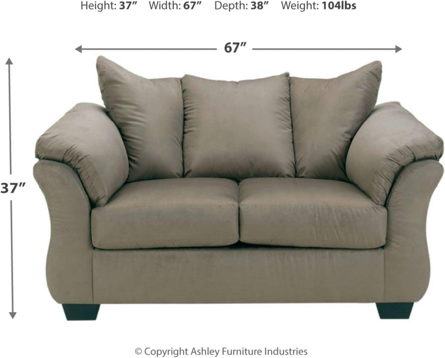 Signature Design by Ashley Darcy Fabric Loveseat in Cobblestone
