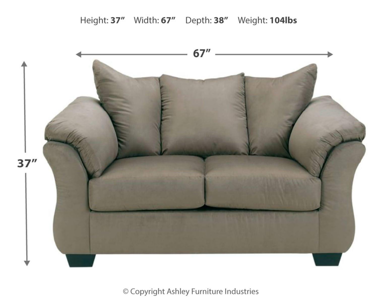 Signature Design by Ashley Darcy Fabric Loveseat in Cobblestone