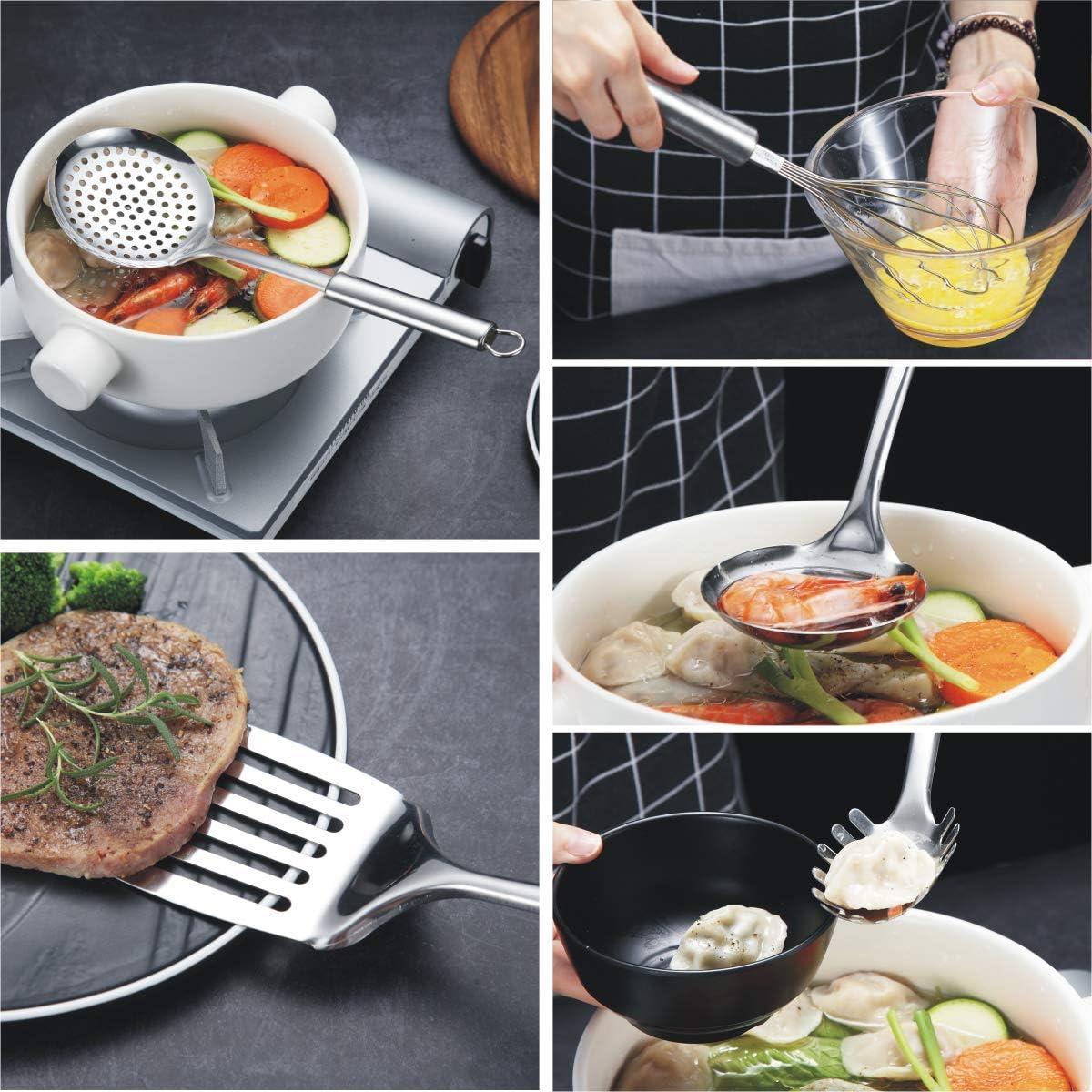 13-Piece Stainless Steel Cooking Utensil Set with Holder