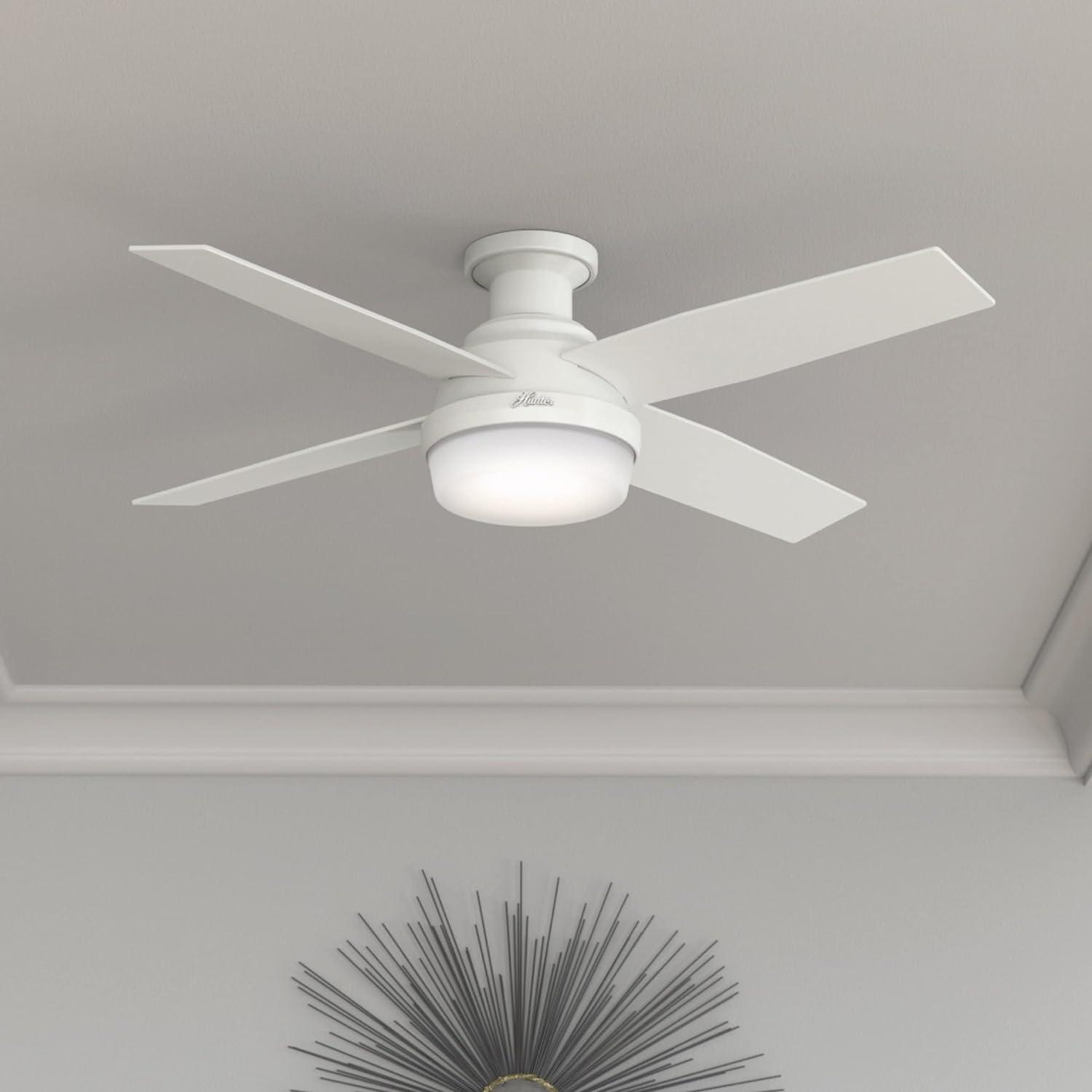 52" Dempsey Low Profile Ceiling Fan with Remote (Includes LED Light Bulb) - Hunter Fan