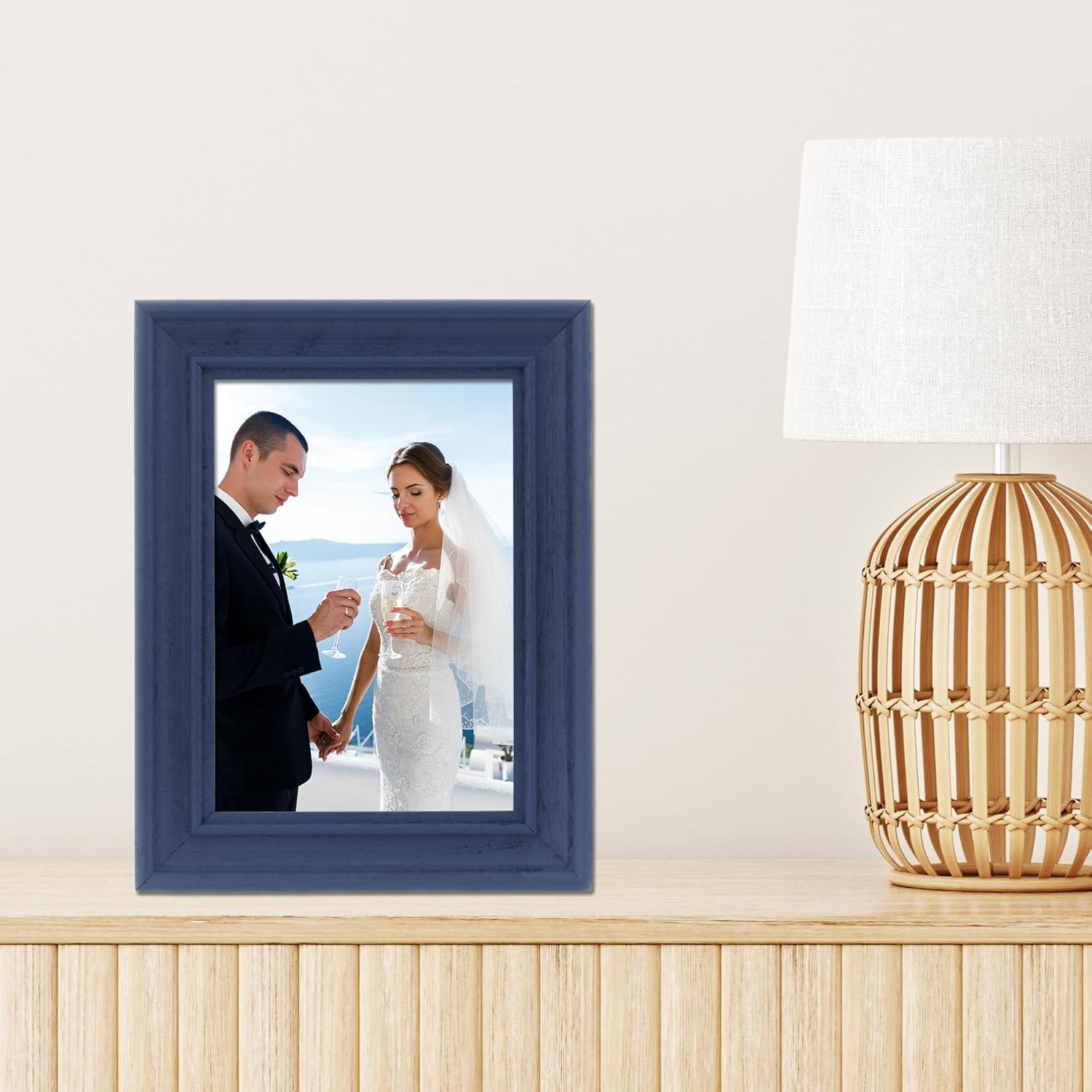 Lawrence Frames 5"W x 7"H Durham Weathered Navy Blue Wood Picture Frame (746657)