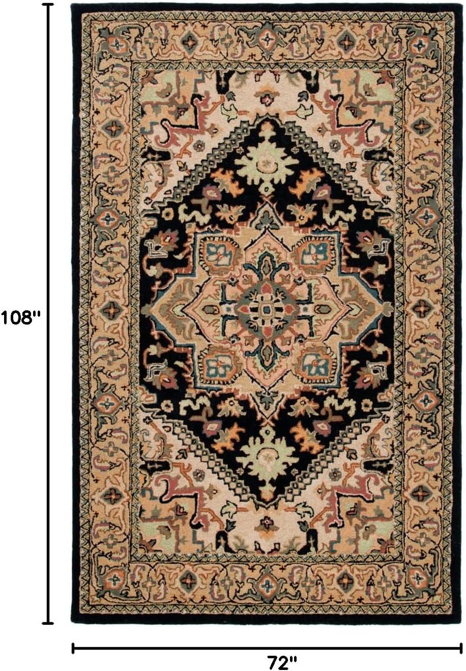 SAFAVIEH Heritage York Oriental Wool Area Rug, Beige/Navy, 6' x 9'