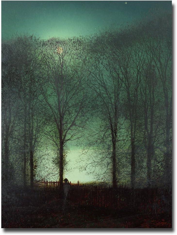 Figure in the Moonlight Framed Landscape Canvas Art, 18 x 24 Inch