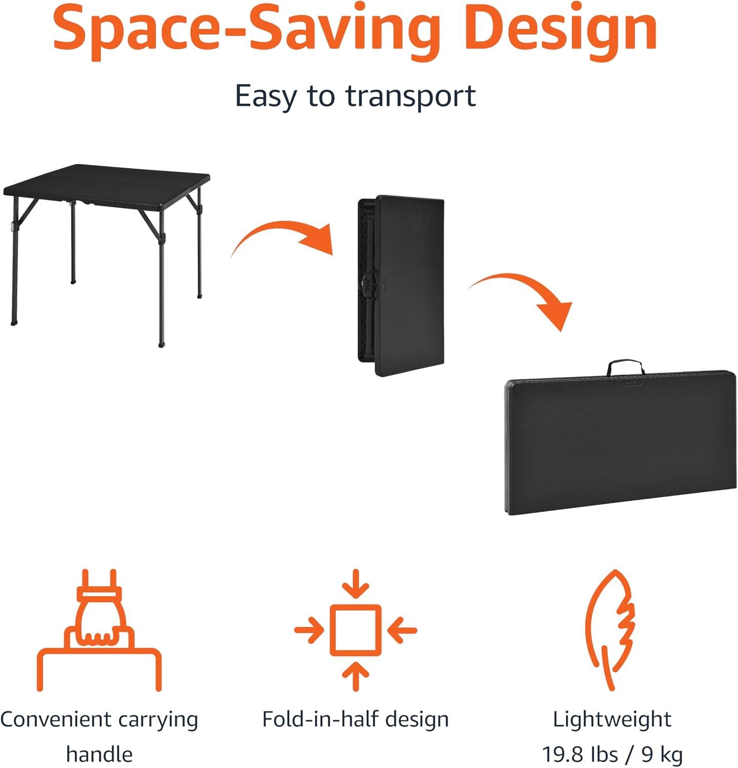 34 inch Portable Folding Card Table with Carrying Handle