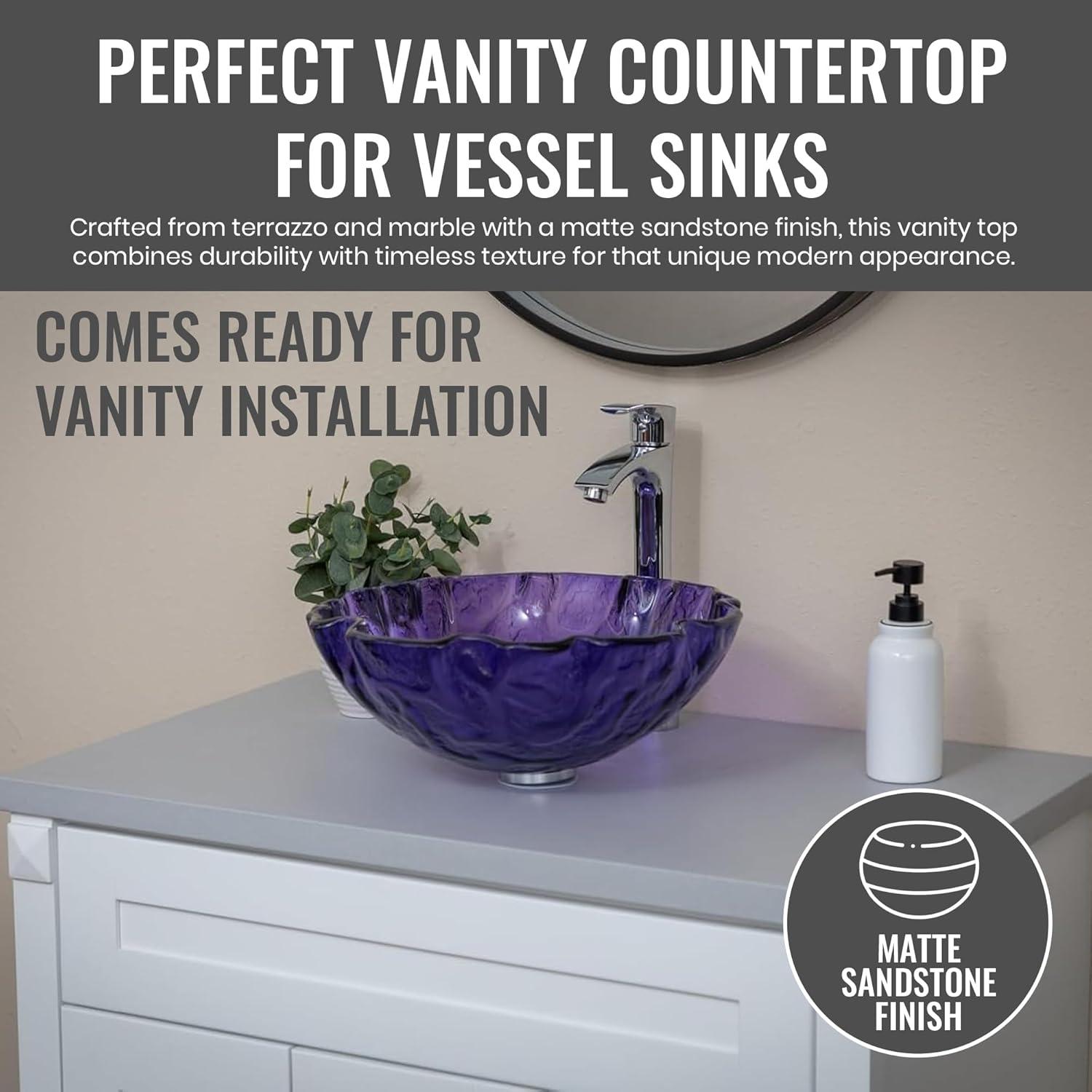 Eden Terrazzo 31'' Stone Single Bathroom Vanity Top