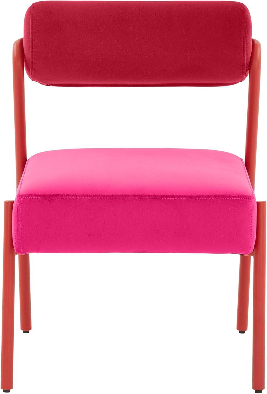 Jolene 20.8" Pink Velvet Upholstered Side Chair Set