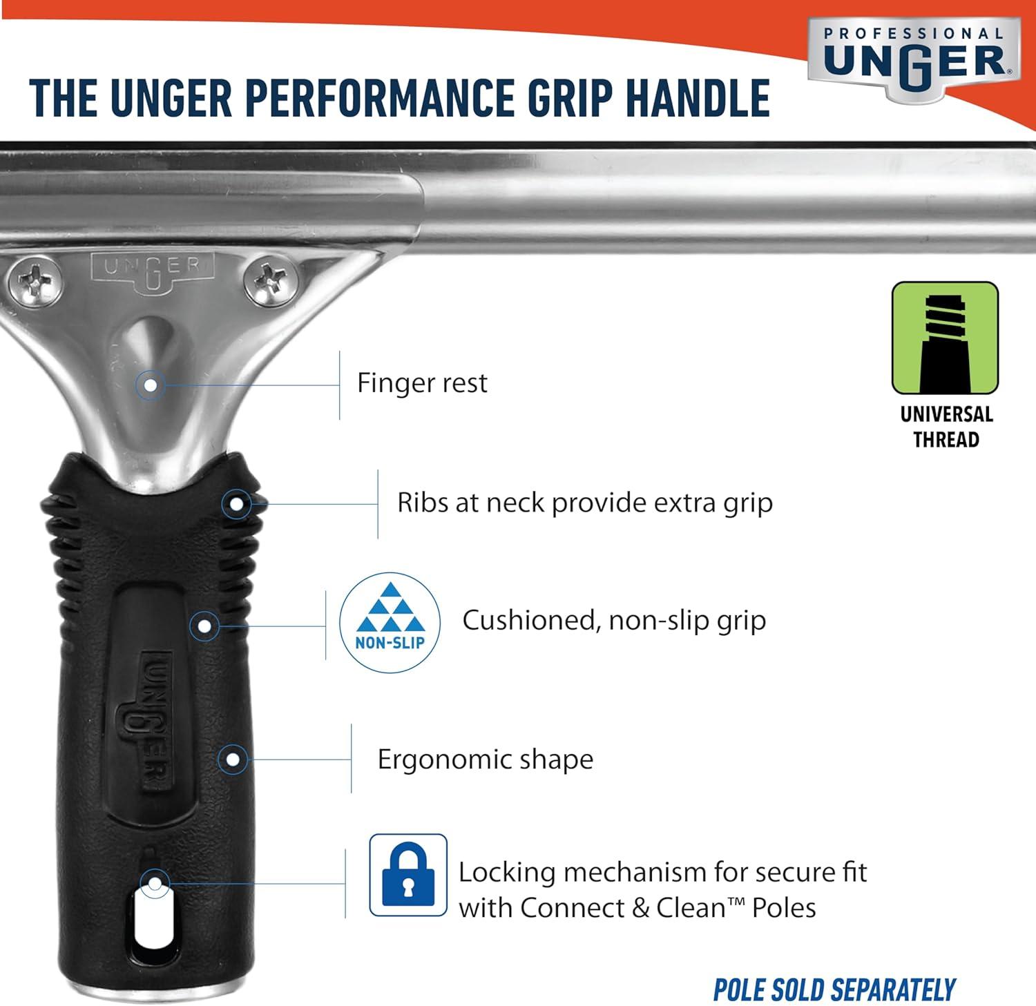 12-inch Stainless Steel and Plastic Window Squeegee with Rubber Blade