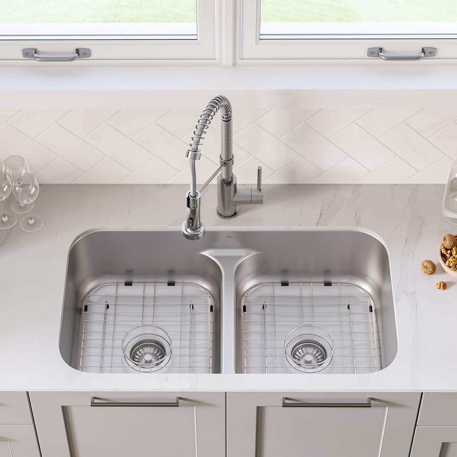 Ellis 32" L x 19" W Double Basin Undermount Kitchen Sink with Faucet