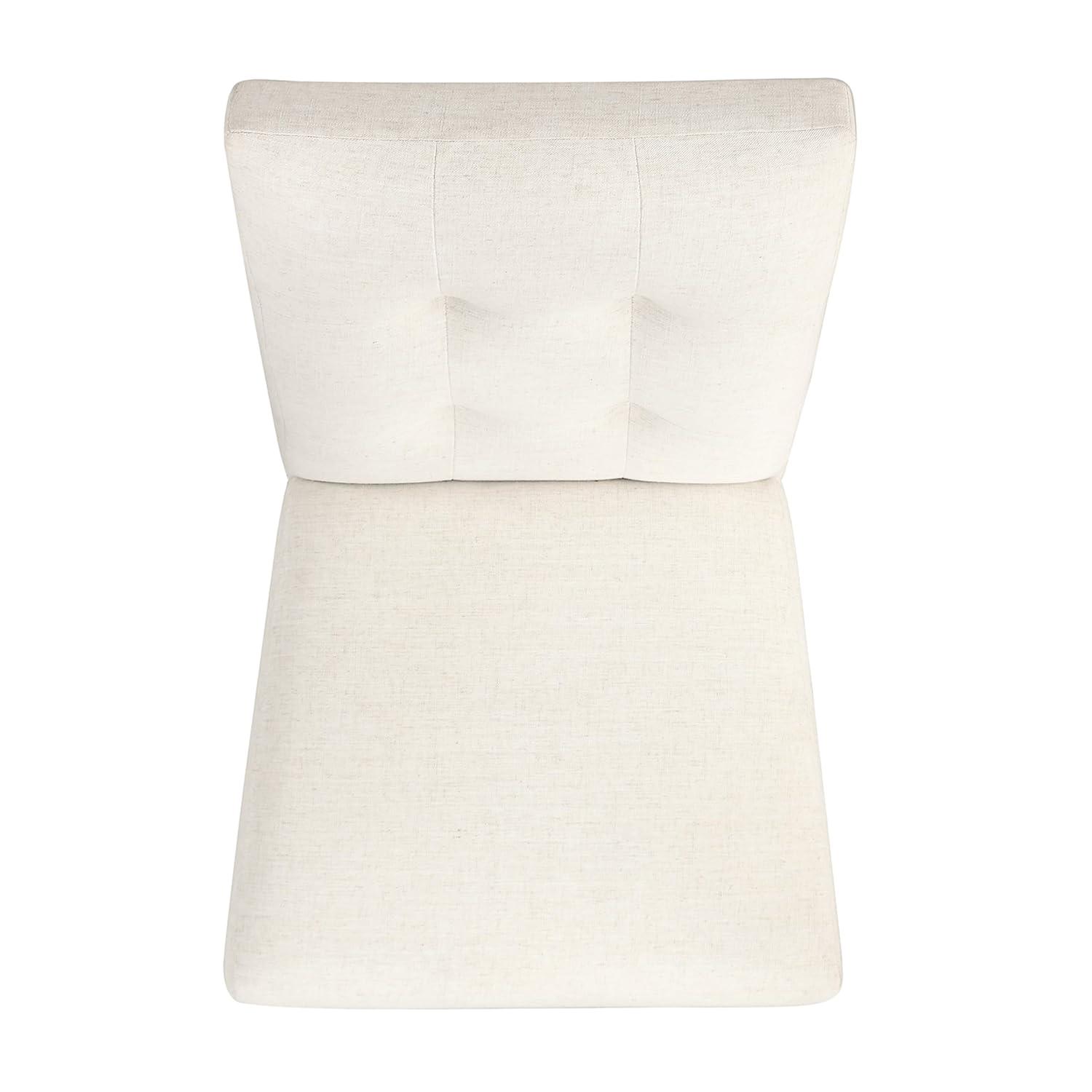 HomePop Set of 2 Tufted Back Dining Chairs Cream: Upholstered, Plywood Frame, 300lbs Capacity