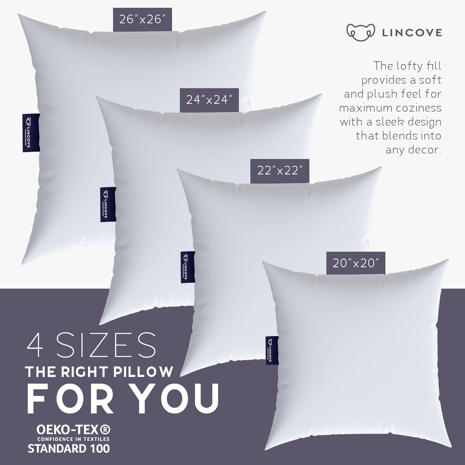 Lincove Throw Pillow Insert - Canadian-Made, 100% Cotton, Down-Alternative, Hypoallergenic - Decor Pillow, 1 Pack