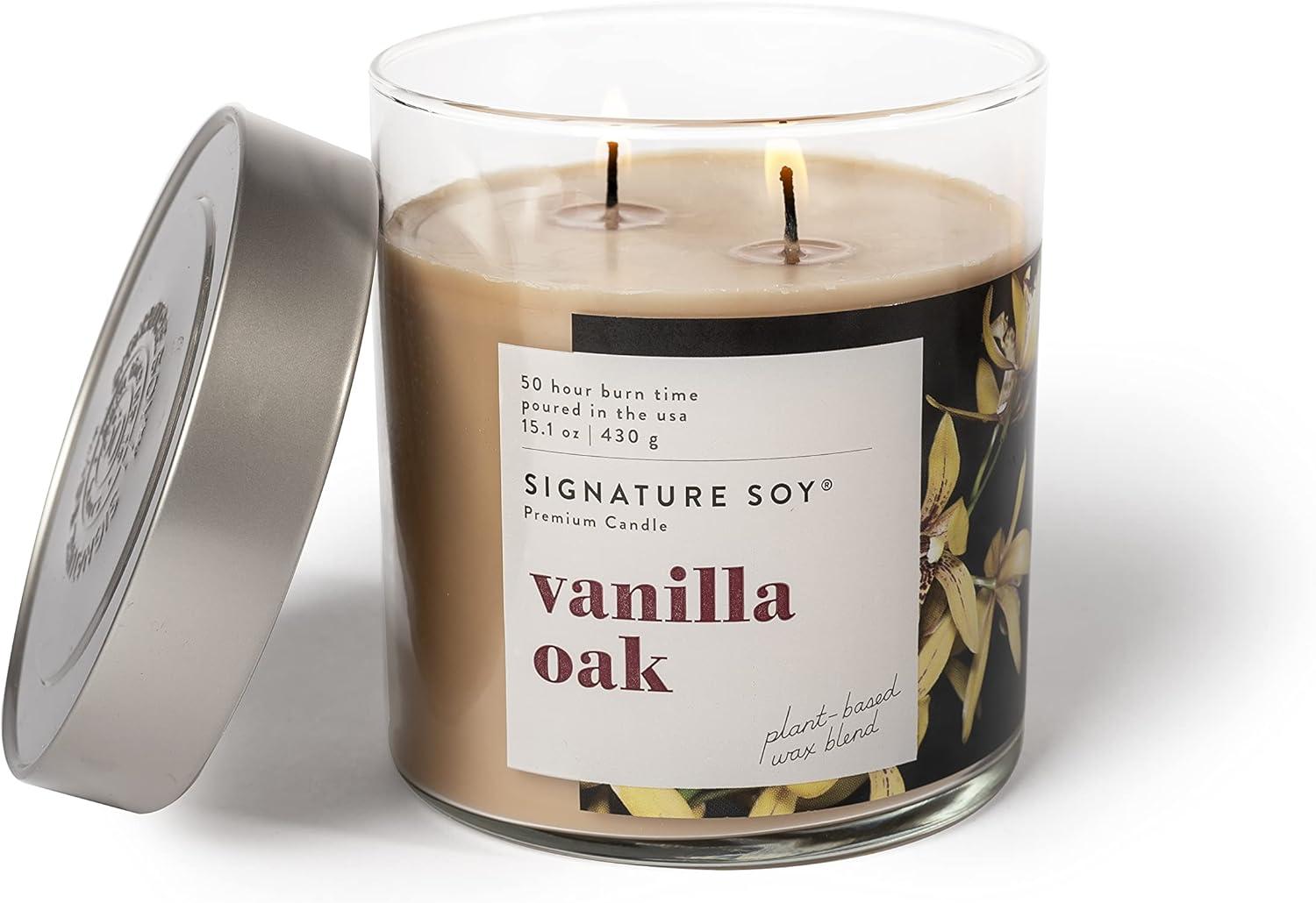 Signature Soy Signature Soy Lidded Vanilla Oak Scented Candle