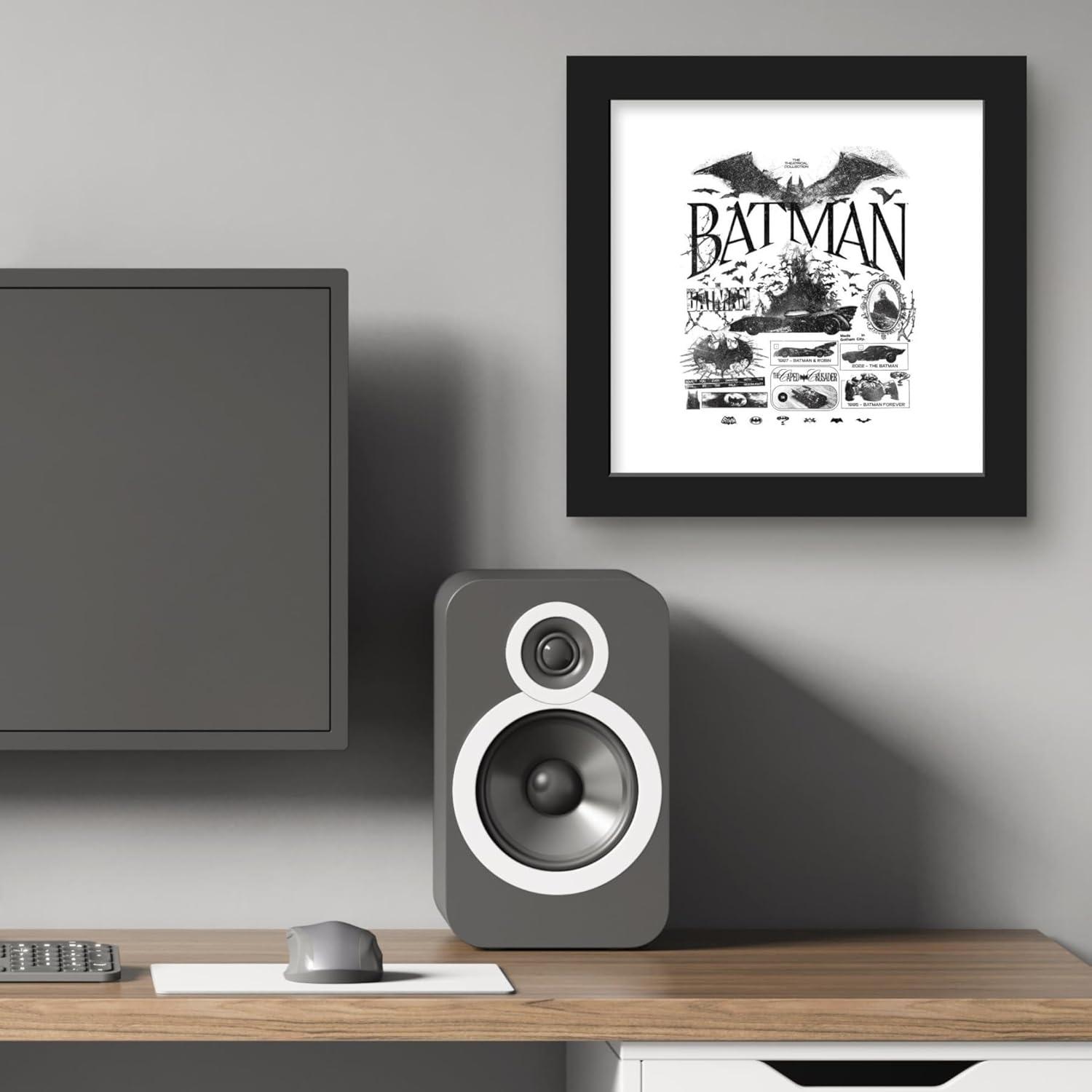 Gallery Pops DC Comics Batman 85th Anniversary - Artist Theatrical Collection Wall Art, Black Framed Version, 12" x 12"