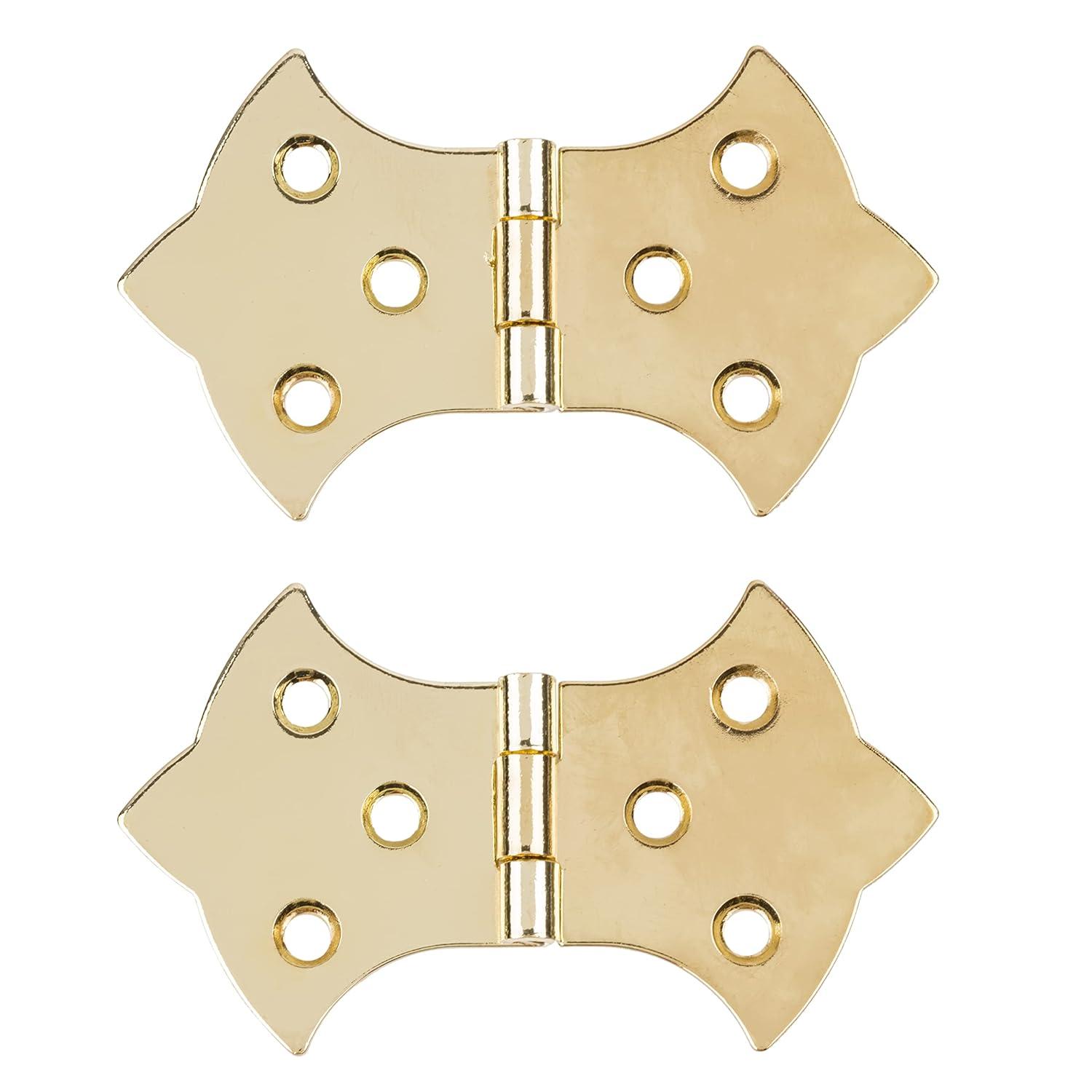 Brass Butterfly Hinge | Pack of 2 | Cabinet, Cupboard Door, Trunk, Box | Vintage Furniture Hardware | BH10-SB (1)