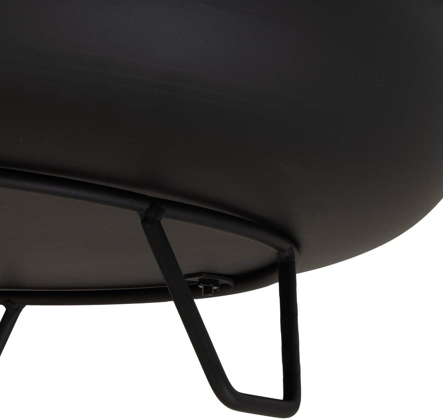 Sunnydaze Outdoor Camping or Backyard Steel with Heat-Resistant Finish Fire Pit Bowl on Stand - 23" - Black