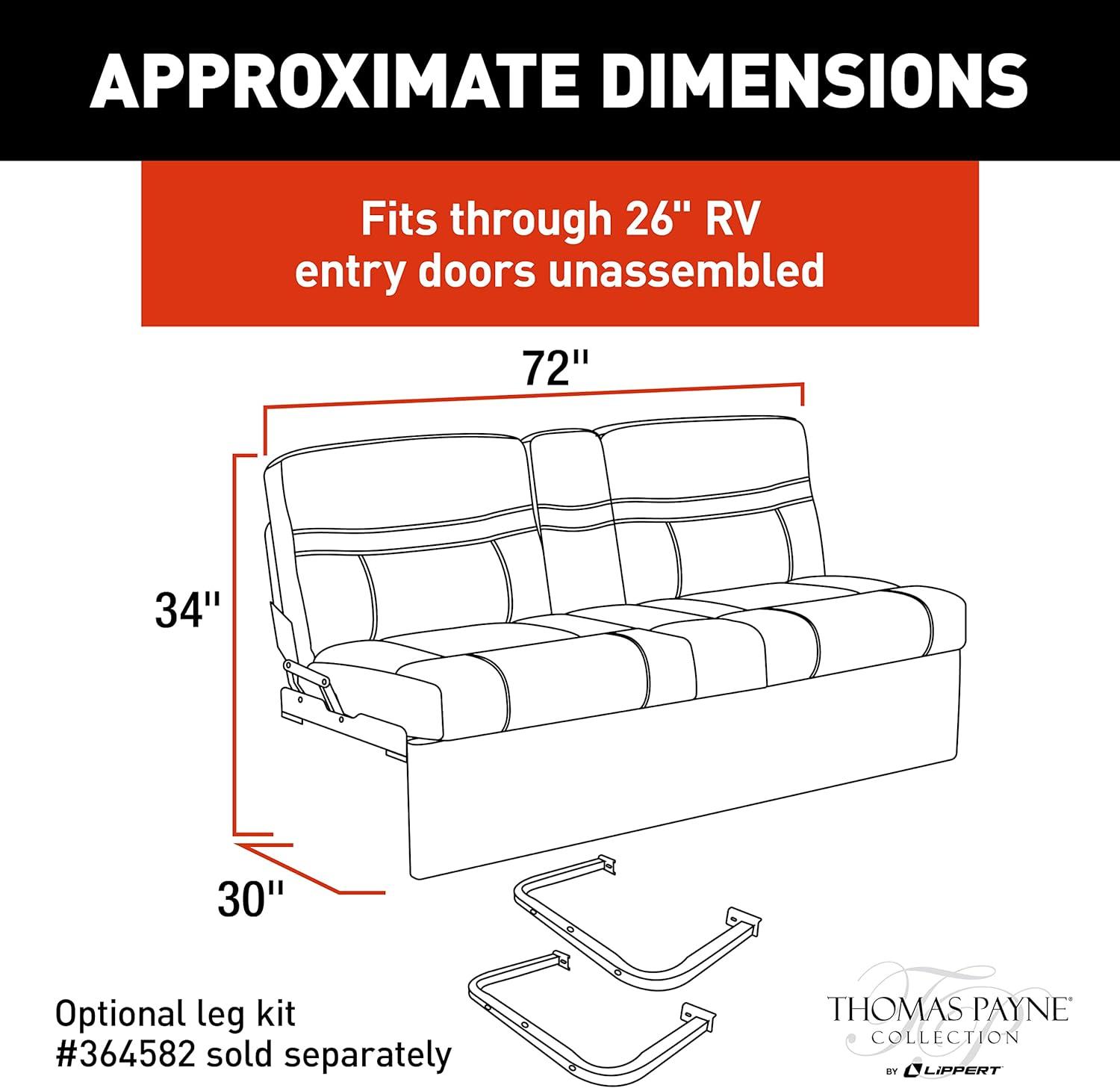 Lippert 2020129841 Jacknife Sofa-72" (Grummond)