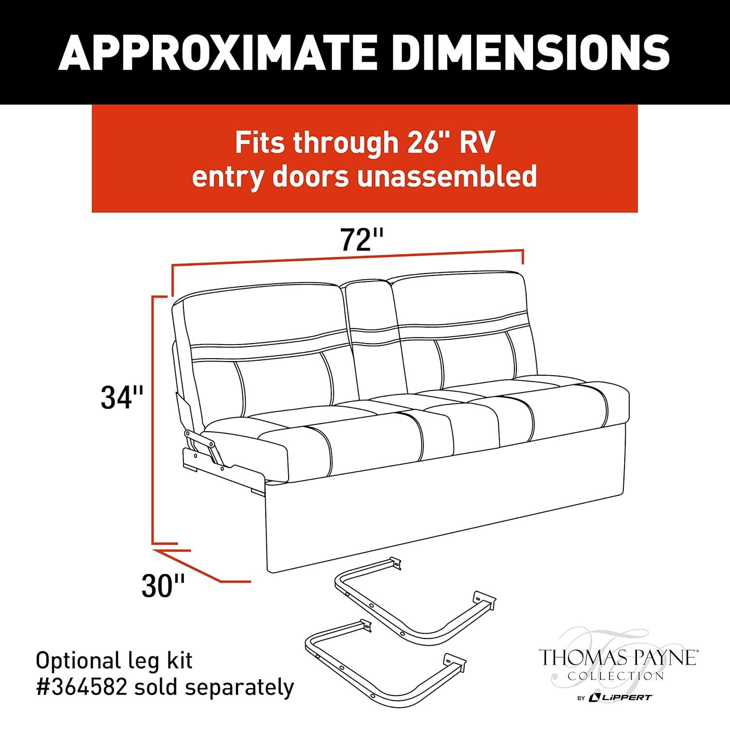 Lippert 2020129841 Jacknife Sofa-72" (Grummond)