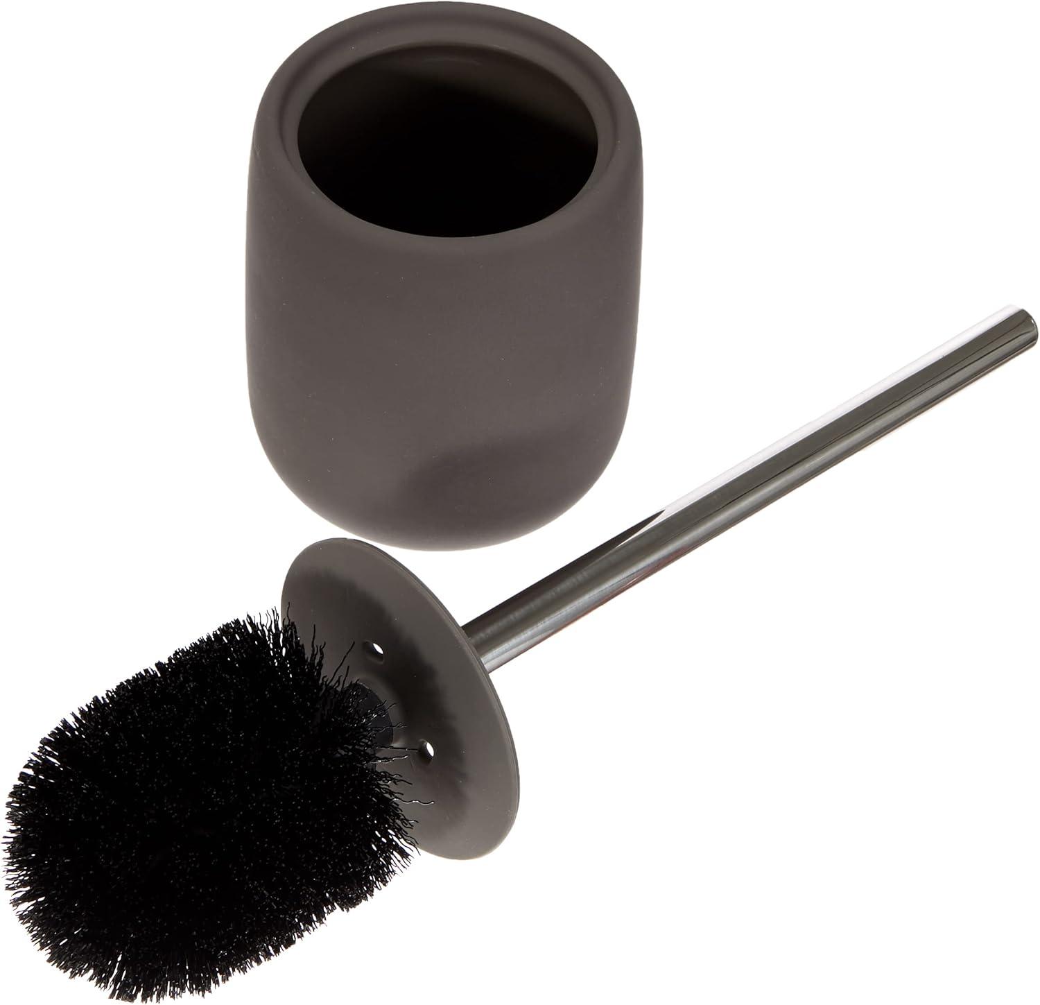 Sono Rounded Ceramic and Silicone Toilet Brush with Holder - Taupe