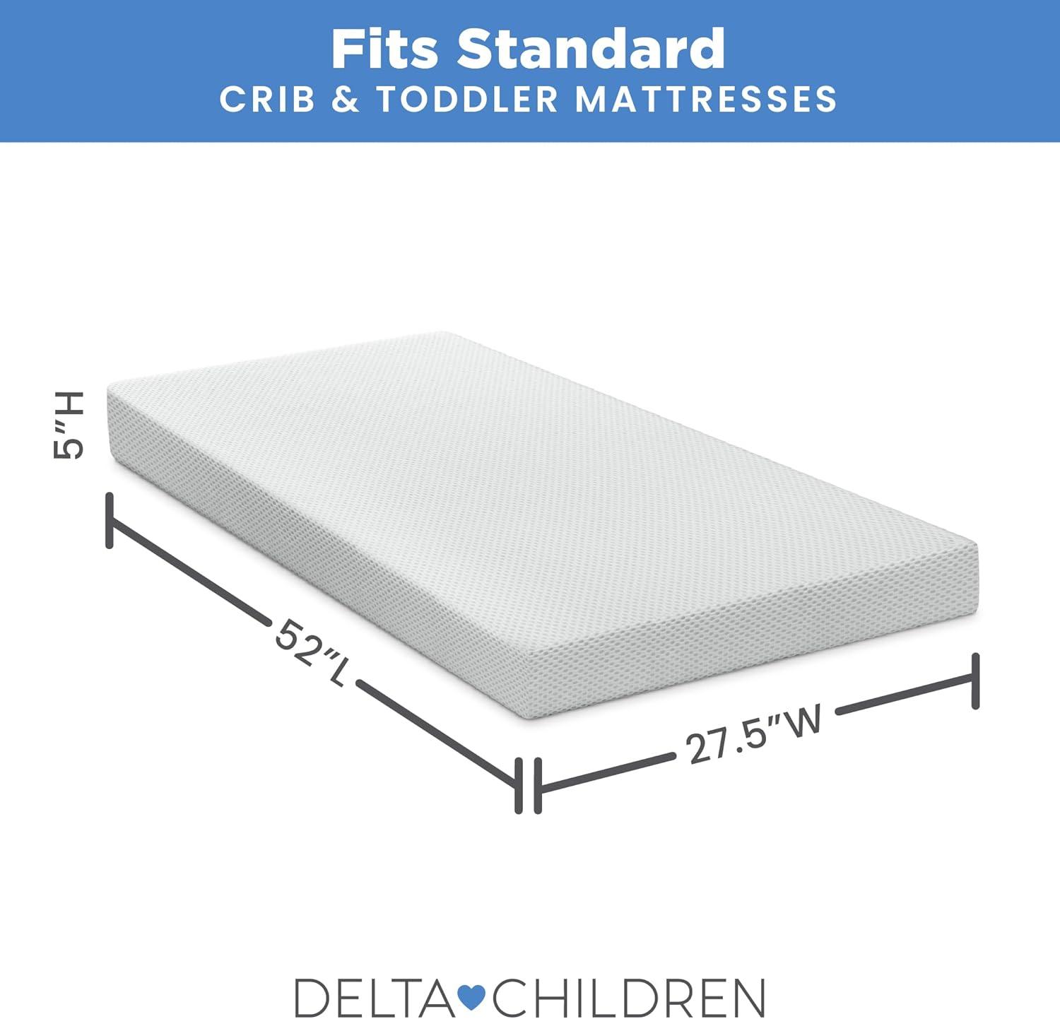 Delta Children Delta Children Breathable Crib Mattress Pad Cover - 100% Breathable Mattress Pad Cover For Cribs - Elastic Edges For Secure, Universal Fit - Machine Washable - 1 Pack