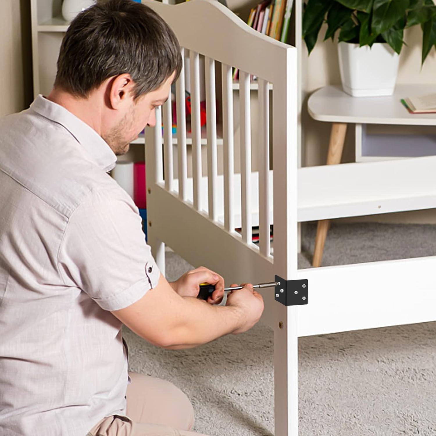 20 Pcs Metal Corner Braces, 1.5in L Brackets for Wood, 90 Degree l Bracket Wide Corner Black Metal Corner Bracket for Wood Furniture Bed Chair