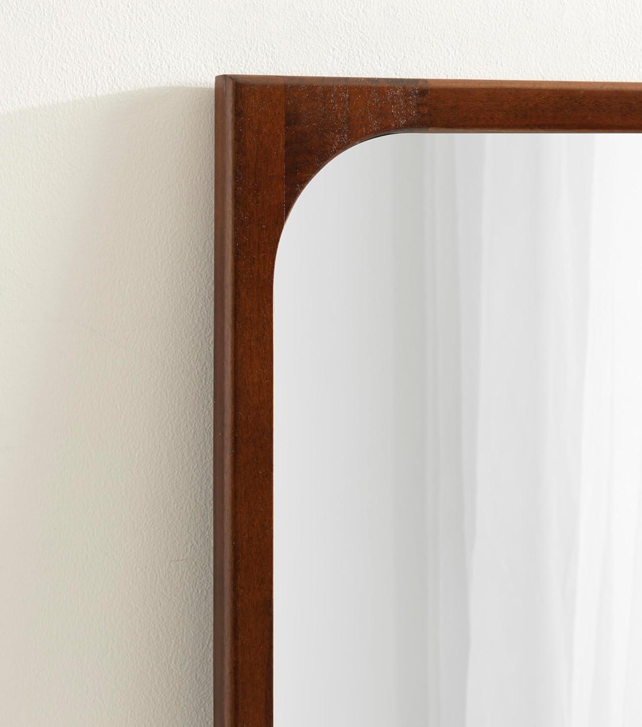 Kate & Laurel All Things Decor 24"x36" Kenai Framed Wall Mirror Walnut Brown: Modern Rectangular Design, No Assembly Required