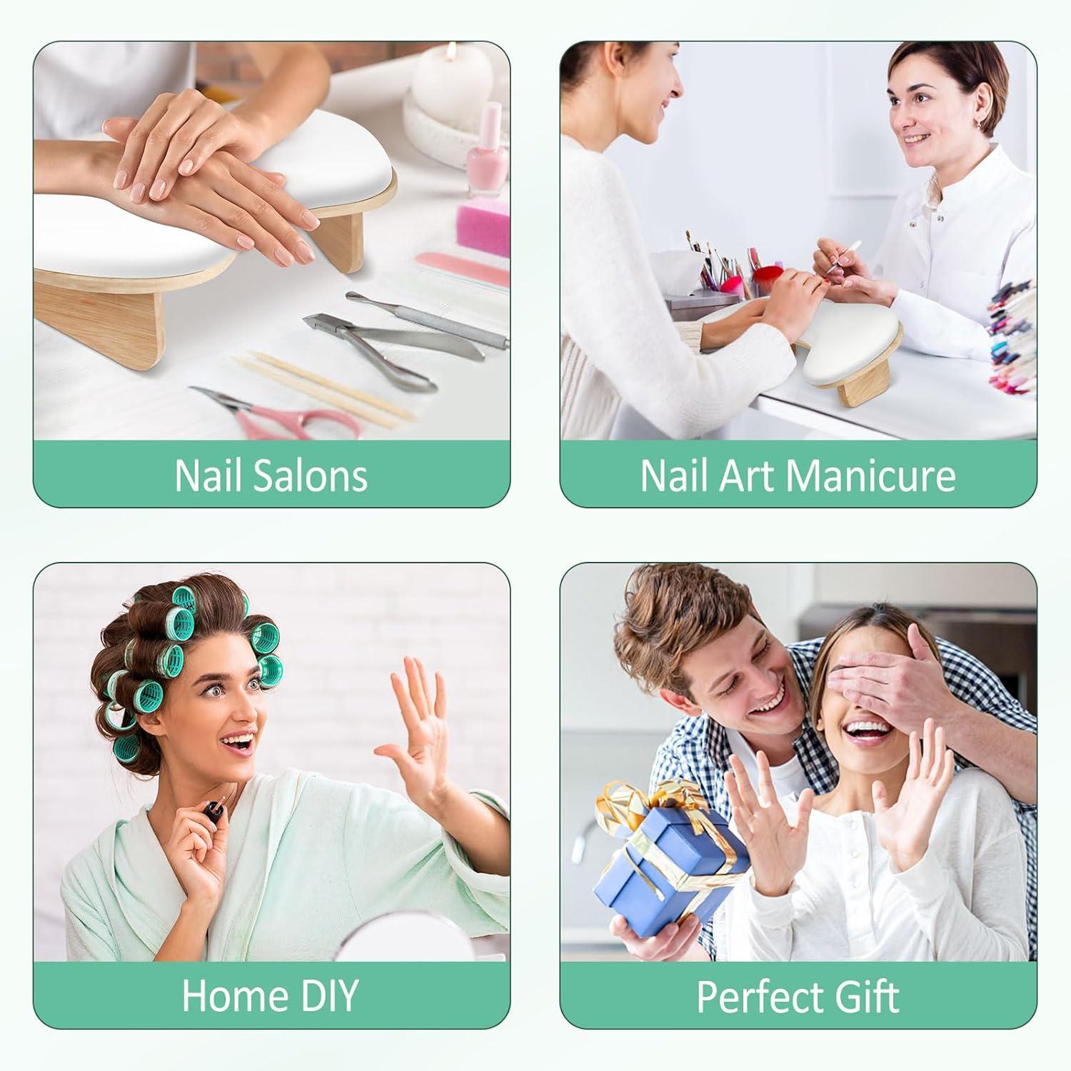 Arm Rest for Nails Tech, Nail Arm Rest Cushion with Nail Table Mat, U Shaped Nail Rest, Hand Rest for Nails Tech, Nail Rest Stand, Manicure Hand Rest with Detachable Brackets, Nail Hand Rest, White