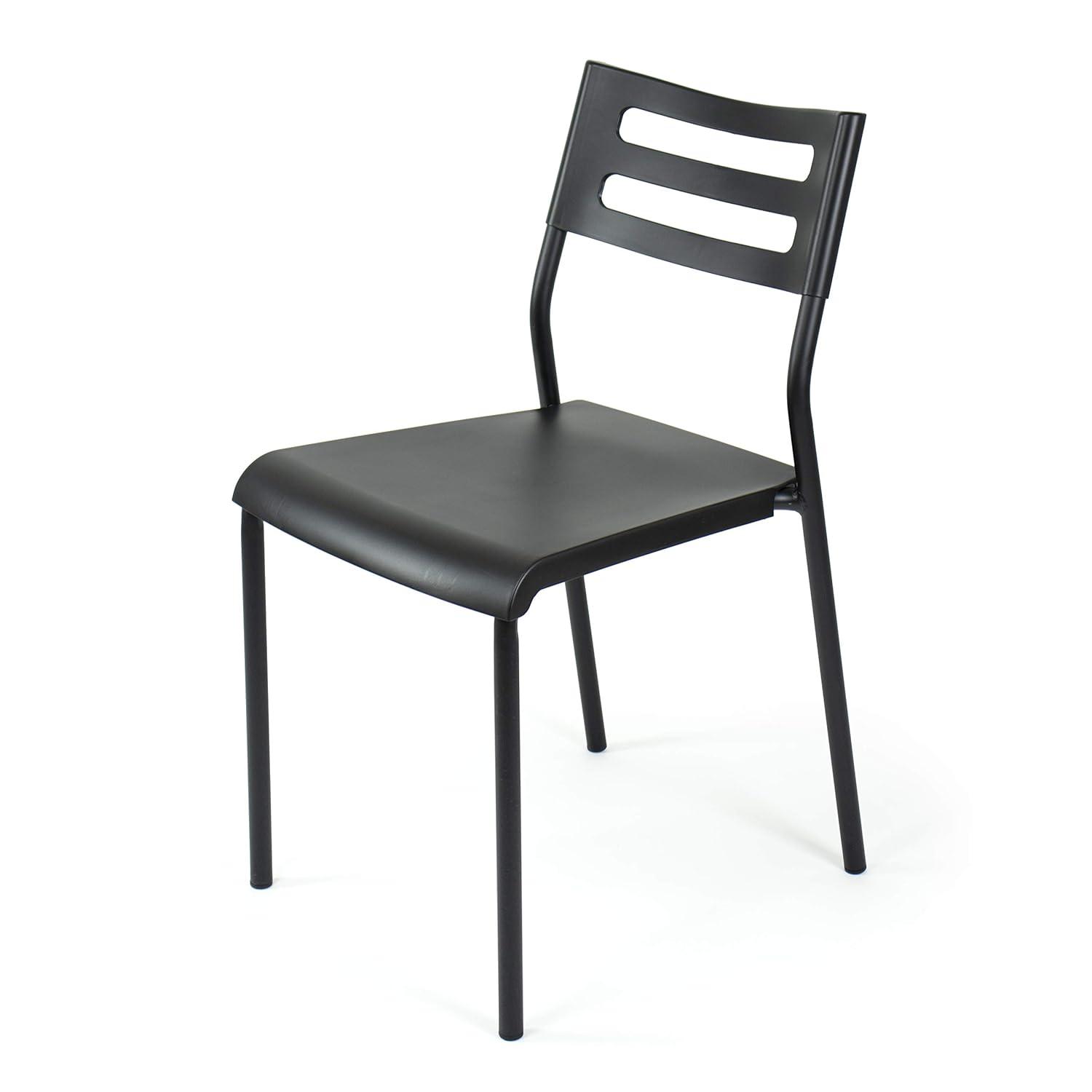 Humble Crew Desk/Writing Chair Black : Mid-Century Modern, Armless, Stackable, for Ages 3+