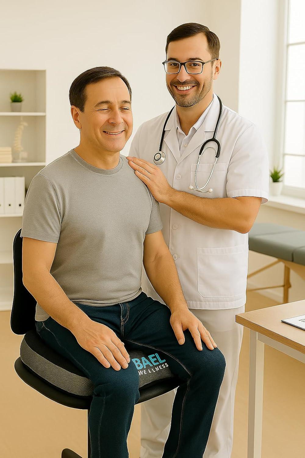 Premium Black and Beige Orthopedic Seat Cushion Pack for Pain Relief