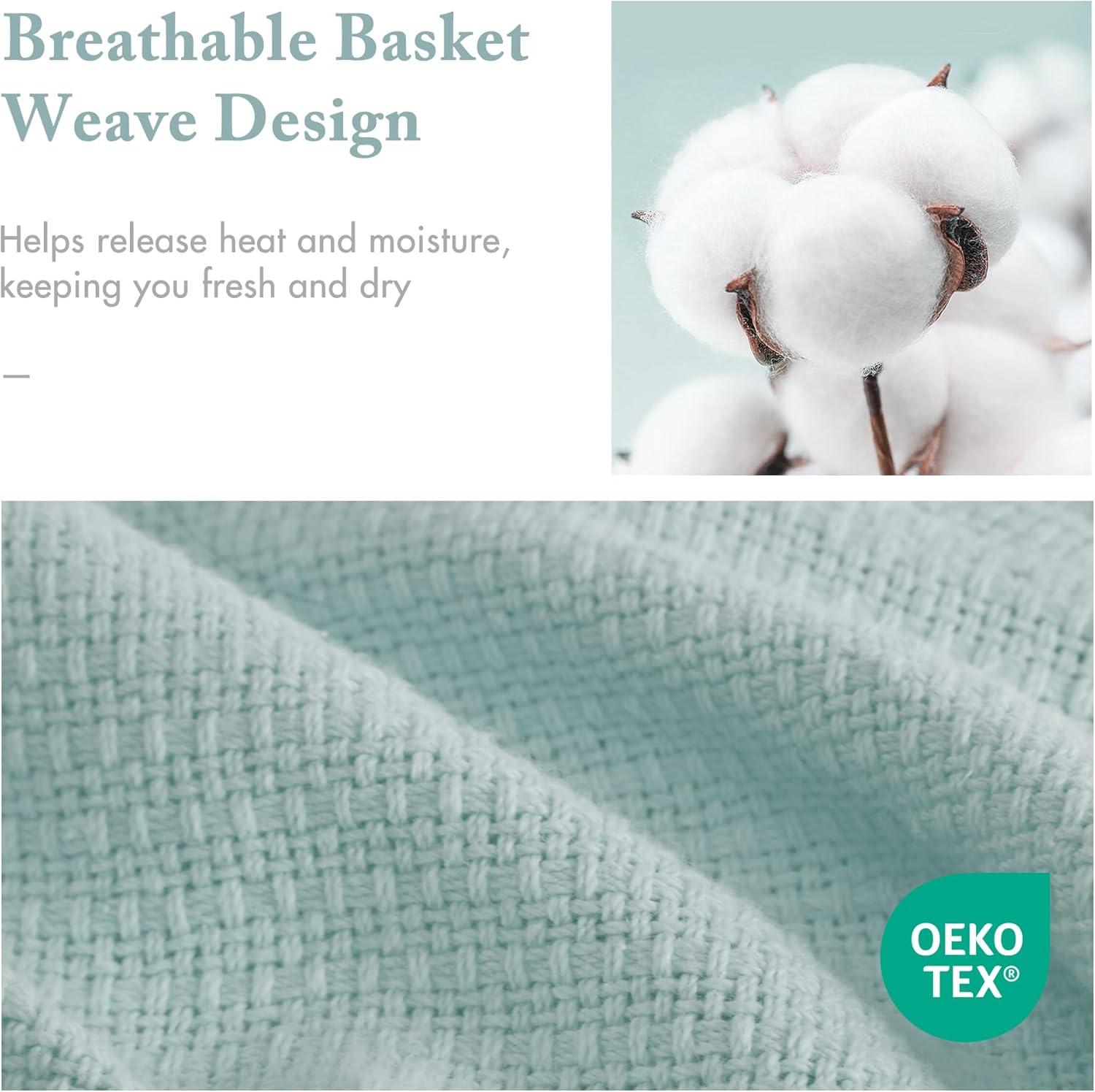 Madison Park Freshspun Basketweave Cotton Blanket
