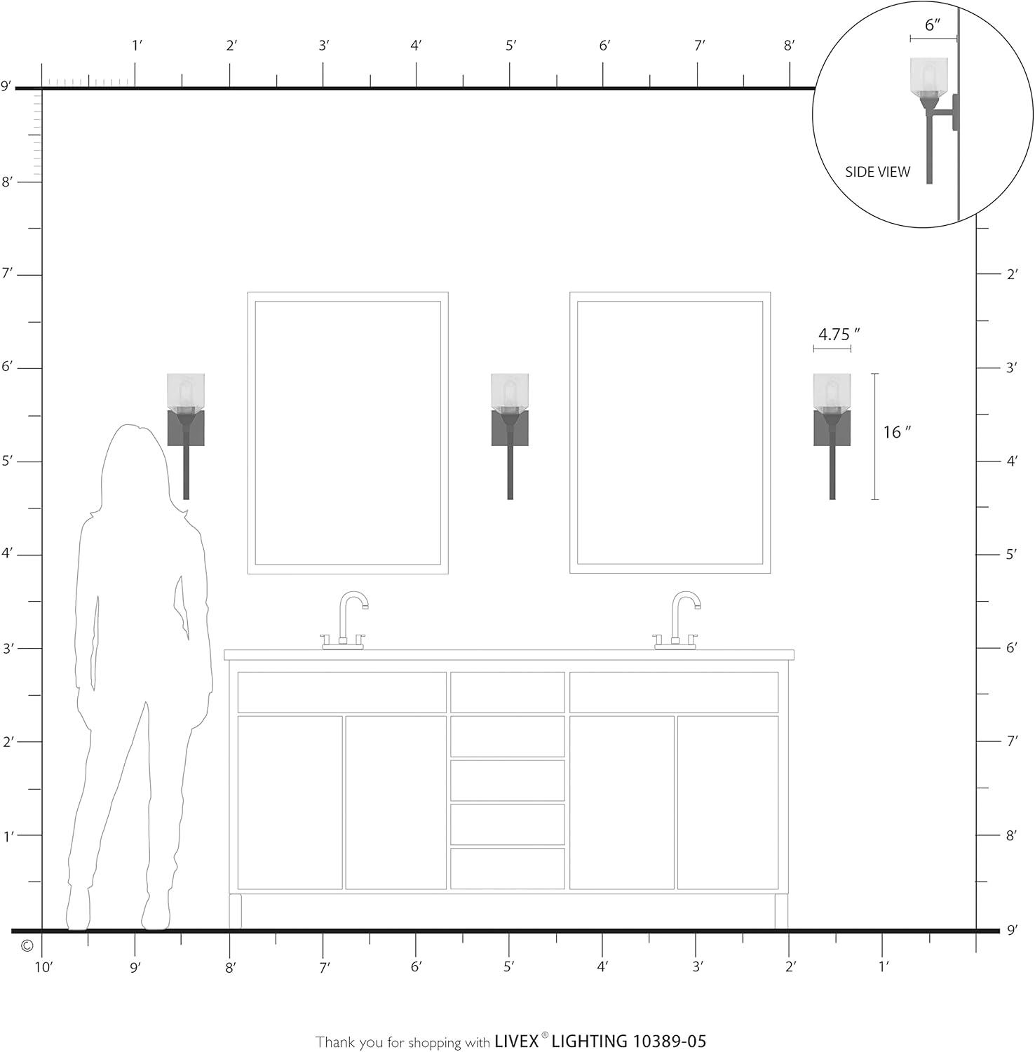 Livex Lighting Aragon 1 - Light Vanity in  Polished Chrome