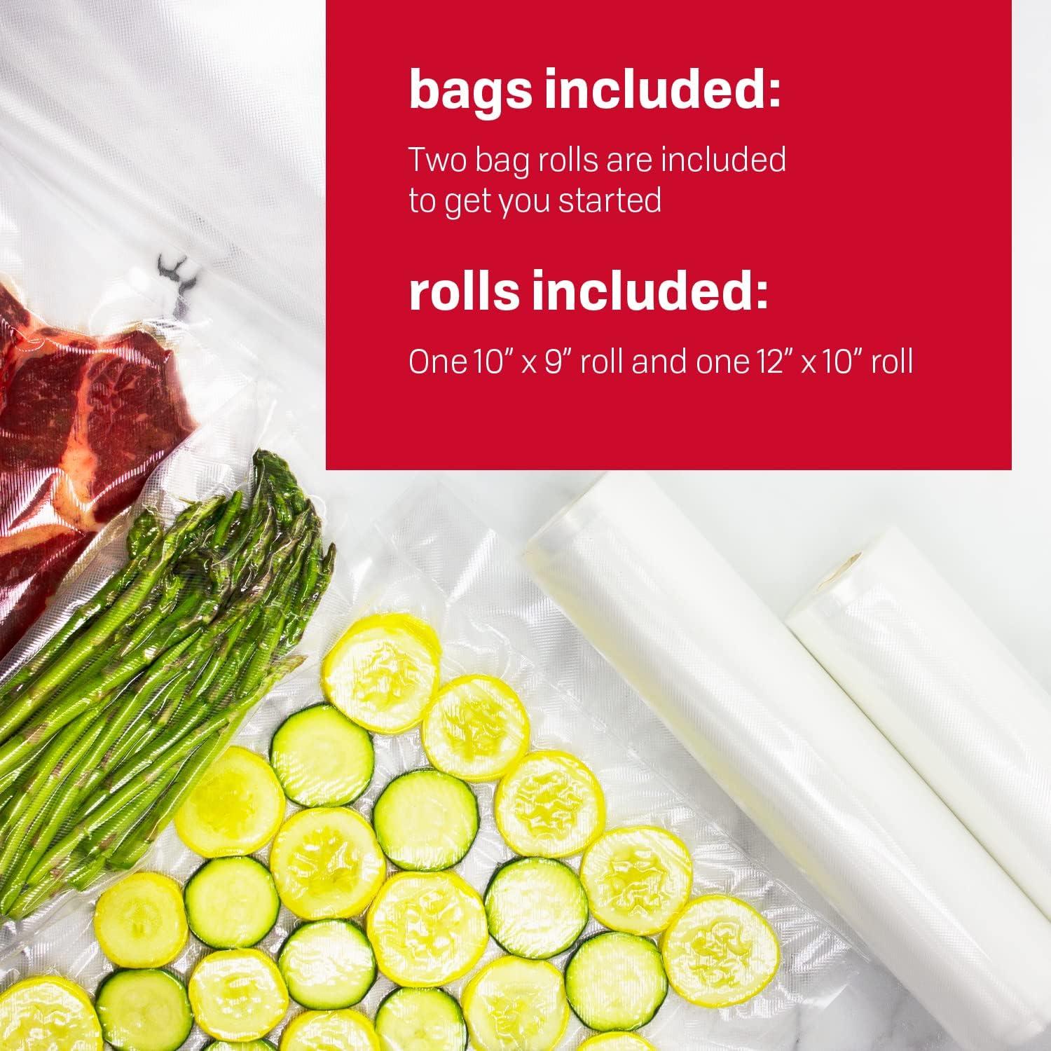 Deluxe Food VS-12 Vacuum Sealer, 130 Watts, Kit with Bags and Viewing Lid, Compact, Silver