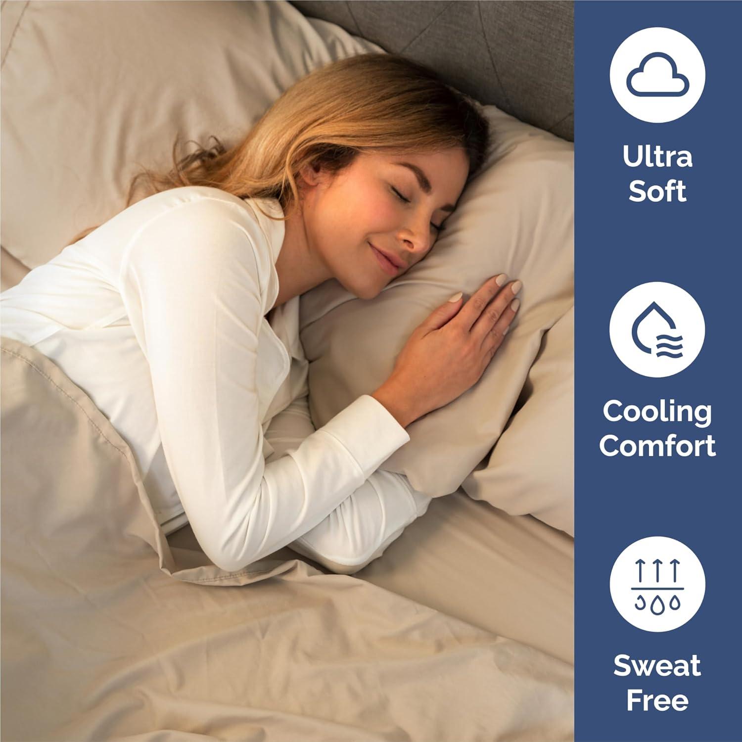 CGK Linens 6 Piece Soft & Cooling Solid Sheet Set - Wrinkle Free Luxury Bed Sheets