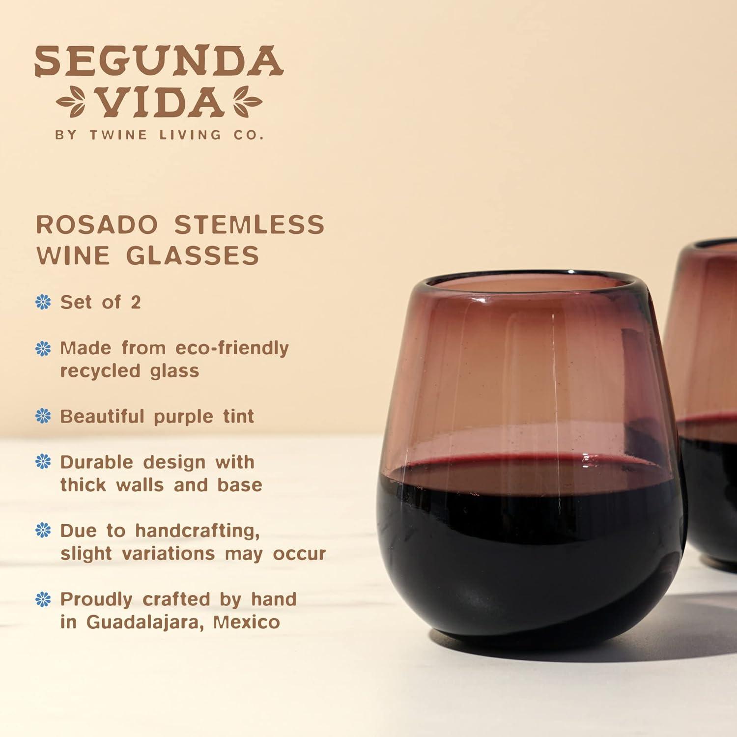 Segunda Vida Rosado Stemless Wine Glasses